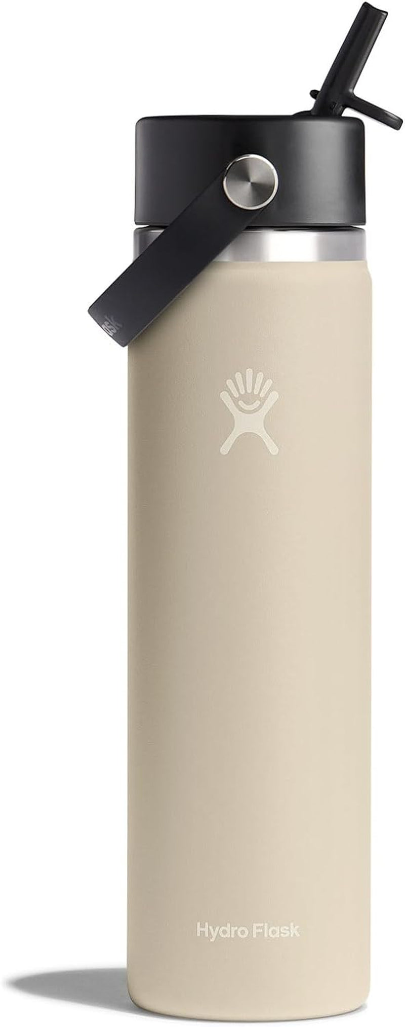 24 Oz Wide Flex Straw Cap Bottle - Insulated Stainless Steel - Wide Straw Lid, Non Spill, Leakproof in Tonal Birch