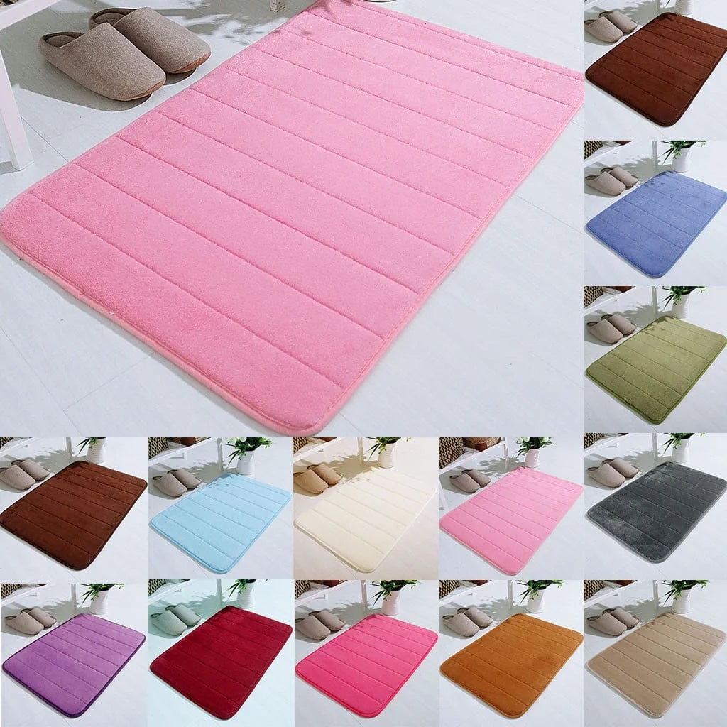 Absorbent Soft Memory Foam Mat Bath Bathroom Bedroom Floor Shower Rug Decor Red