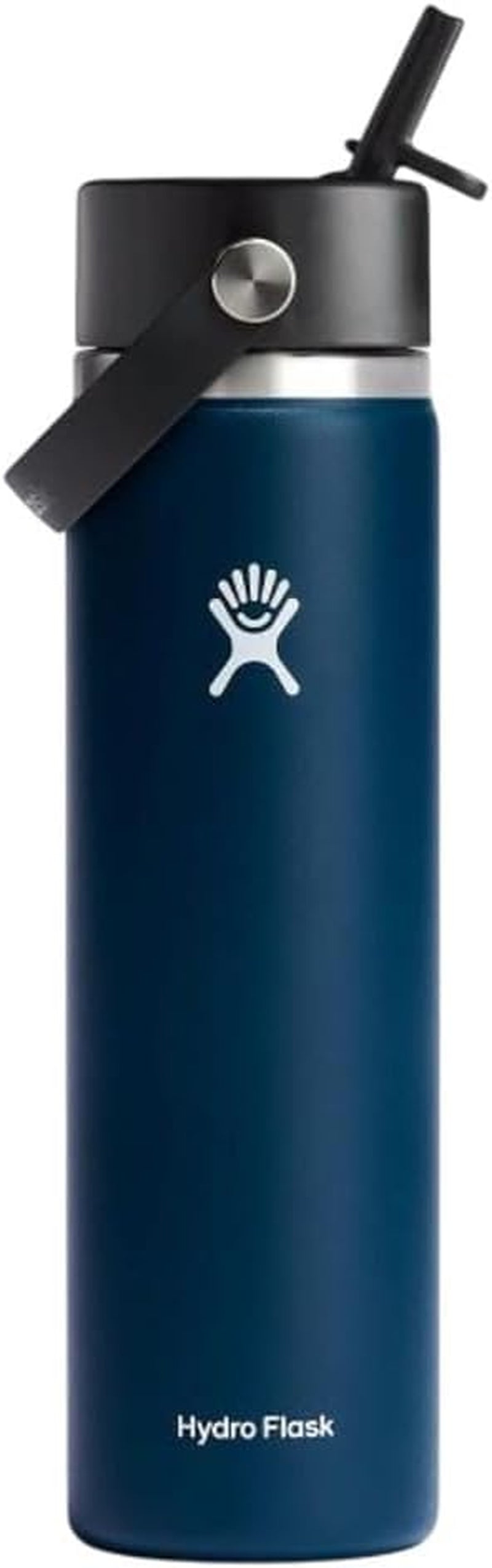 24 Oz Wide Flex Straw Cap Bottle - Insulated Stainless Steel - Wide Straw Lid, Non Spill, Leakproof in Tonal Birch