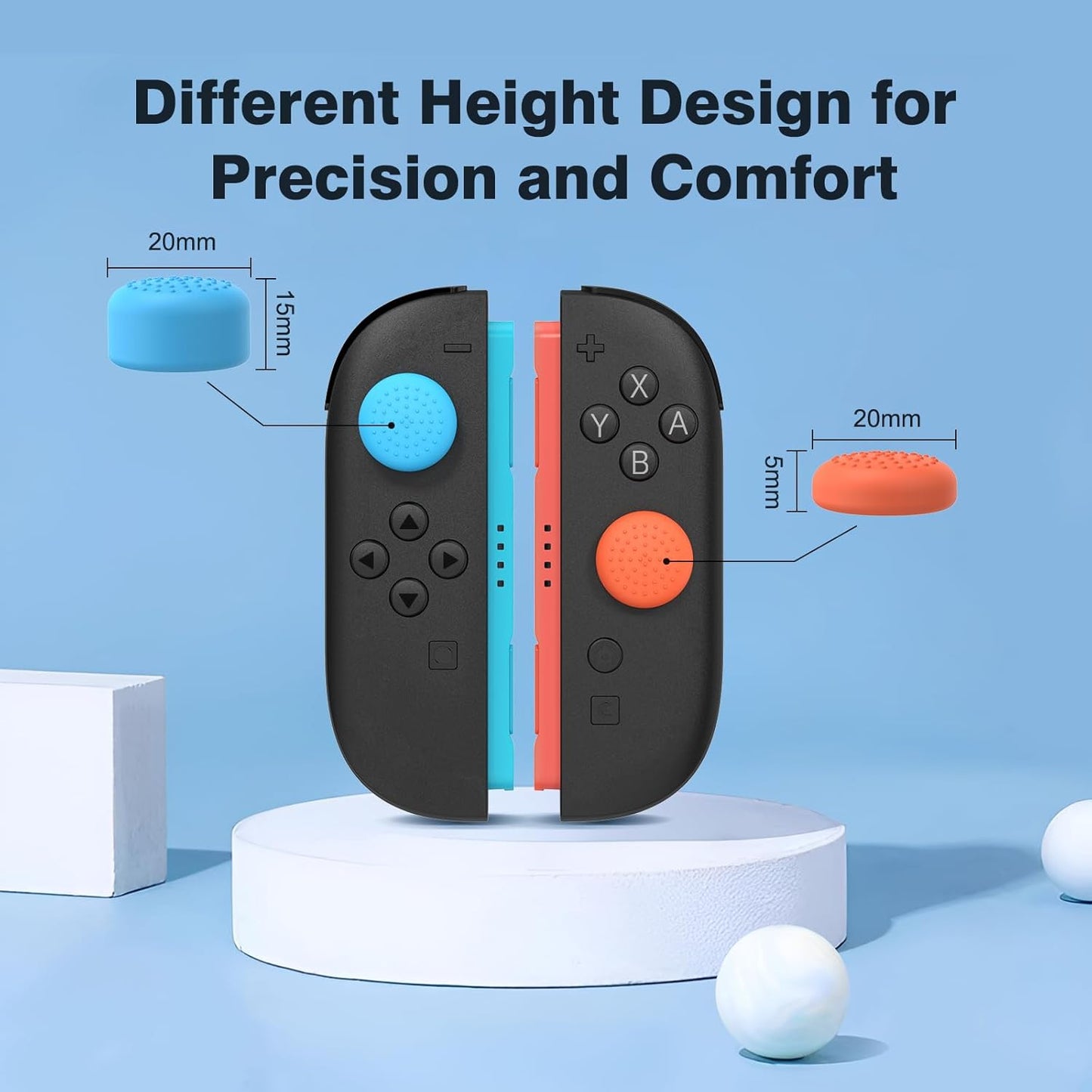 8 Pack Thumb Grips Compatible with Nintendo Switch 2 (2025), Thumb Grip Caps for Switch 2, Enhanced Gaming Grip Set, Joycon Grip Button Stick Cover, Improve Control and Guard Joystick Wear