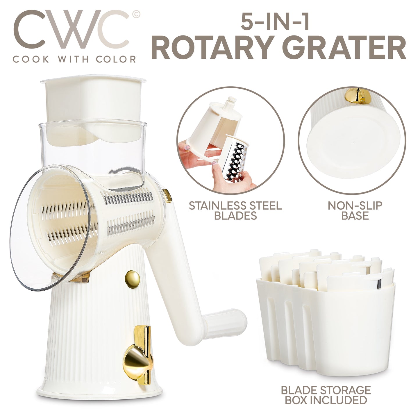 Cheese Grater Rotary – Easy-To-Use Food Shredder for Cheese, Cream