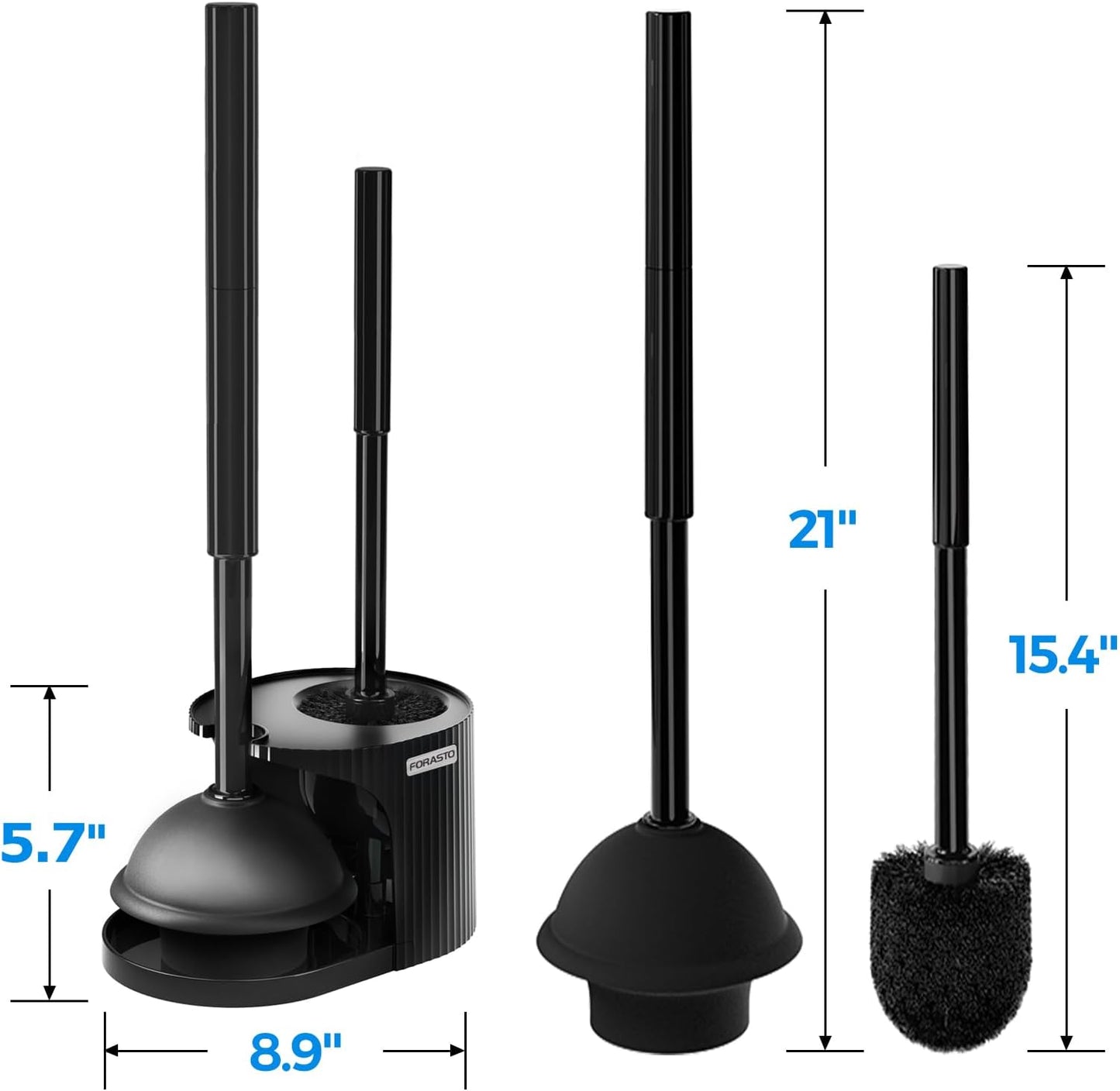 2 in 1 Toilet Plunger and Brush Set,Extended Handle Plunger,Toilet Bowl Brush Plunger Set,Bathroom Cleaning Tools ,Toilet Brush Plunger Combo,Cleaning Brush,Bathroom Cleaning Supplies