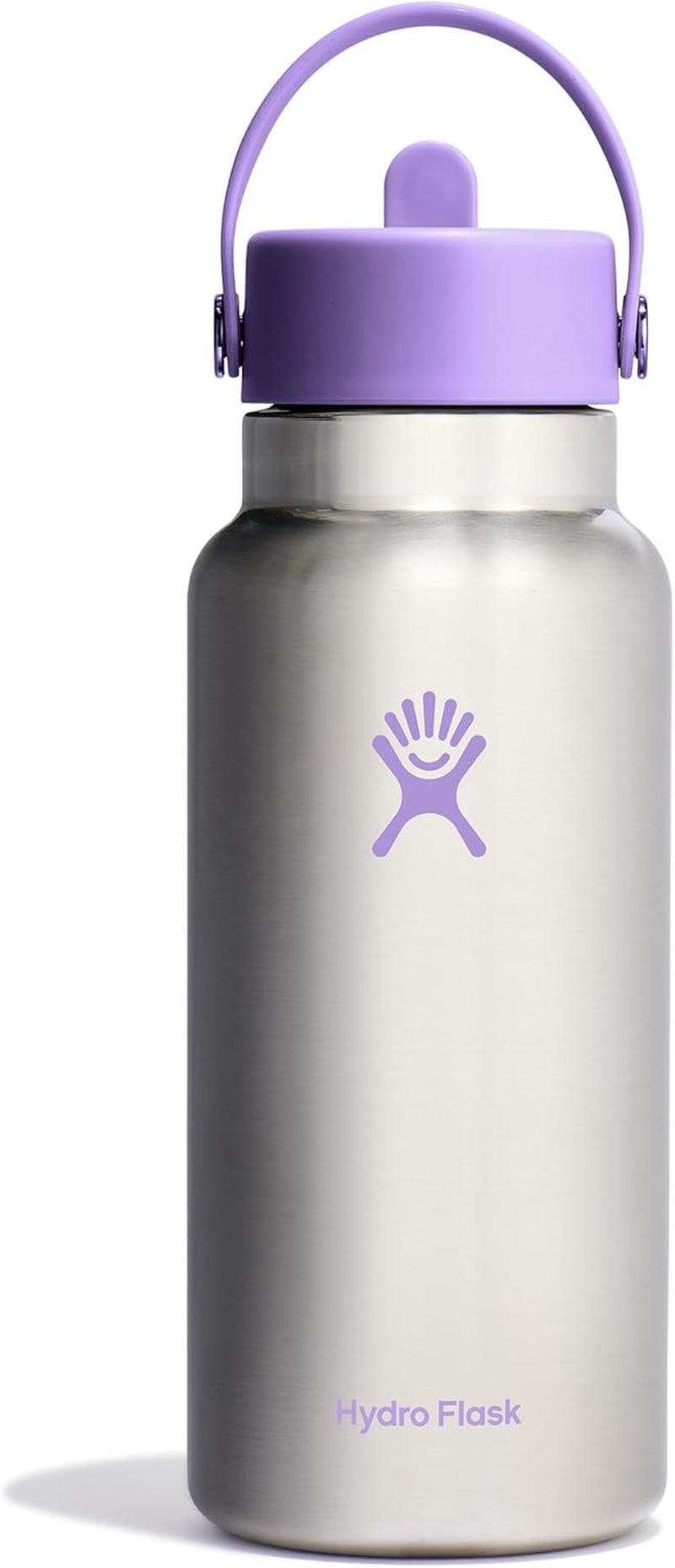 24 Oz Wide Flex Straw Cap Bottle - Insulated Stainless Steel - Wide Straw Lid, Non Spill, Leakproof in Tonal Birch