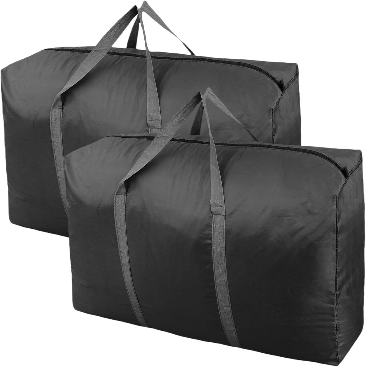 100L Extra Large Storage Bags, Big Moving Bags with Strong Zippers & Carrying Handles, Packing Bags for Moving, Storage, Travel and Camping, Storage Totes for Space Saving (Grey, 2 Pack)