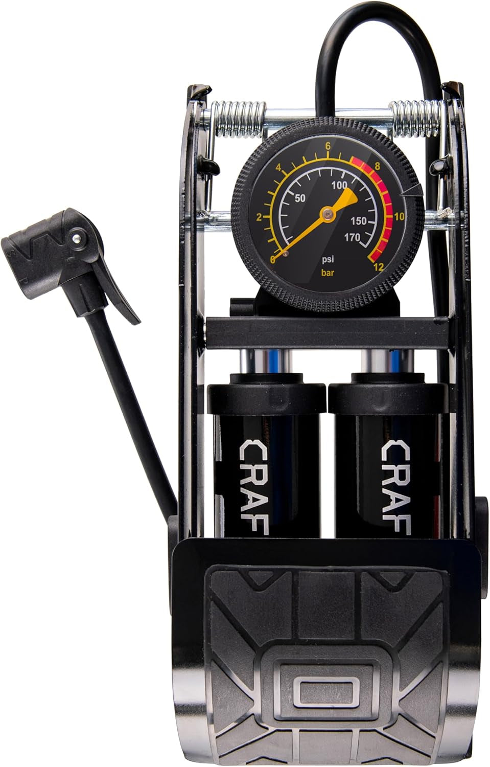 Multipurpose Foot Pump β Compact 160 PSI Floor Pump with Gauge, Presta & Schrader Valves