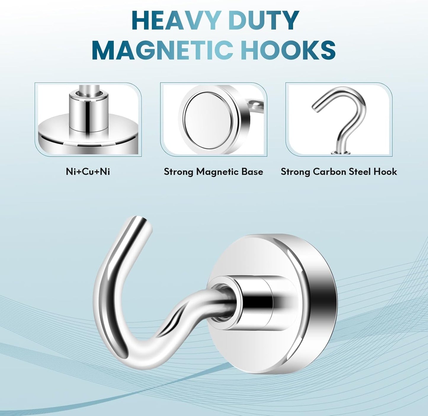 Magnetic Hooks, Cruise Ship Essentials, 30Lb+ Heavy Duty Magnetic Hooks for Cruise Cabins, Refrigerator, Grill, Hanging, and Travel | Extra Strong Must-Haves Magnet Hook