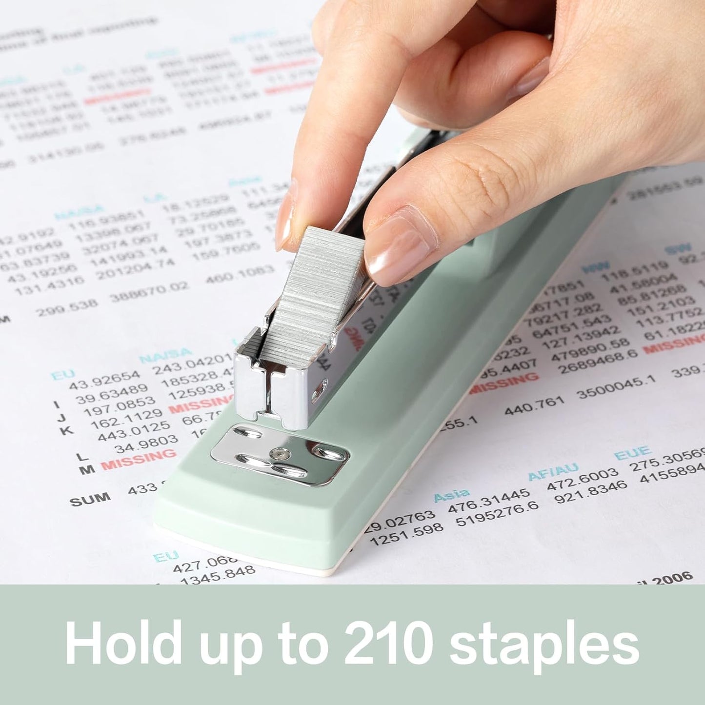 Desktop Office Stapler - 25 Sheet Capacity, Includes 1000 Staples, Staple Remover, Green