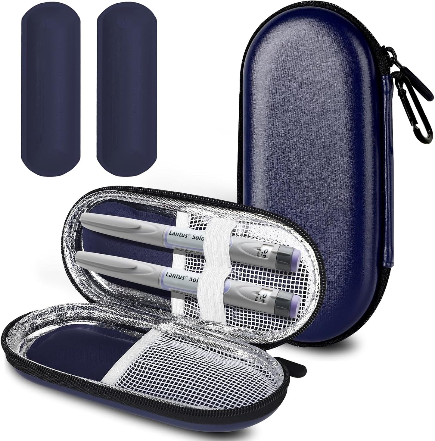 Insulin Cooler Travel Case with 2 Reusable Ice Packs for Insulin Pen Portable Medical Cooler Bag for Diabetes and Other Diabetic Supplies for the Daily Life and Trip