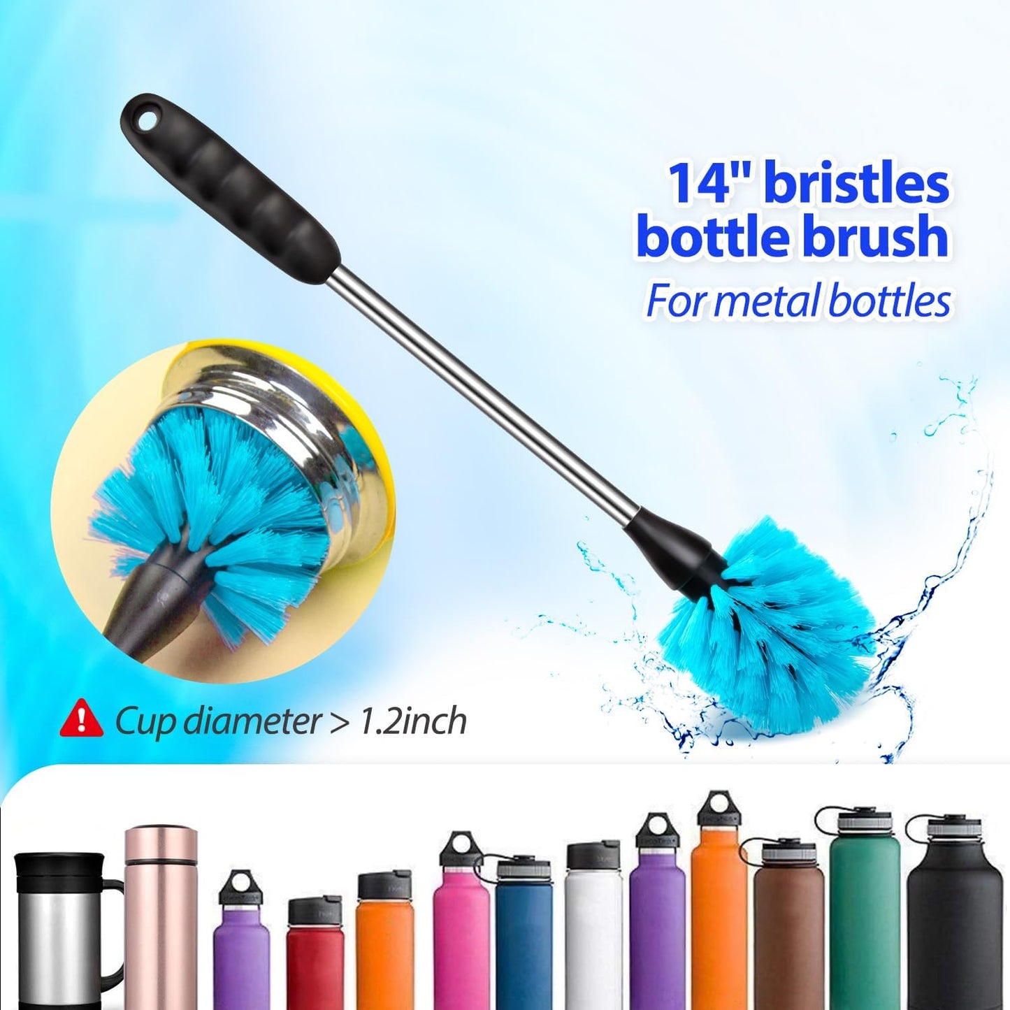 5-Piece Bottle Cleaning Brush Set – Long Handle & Straw Brushes