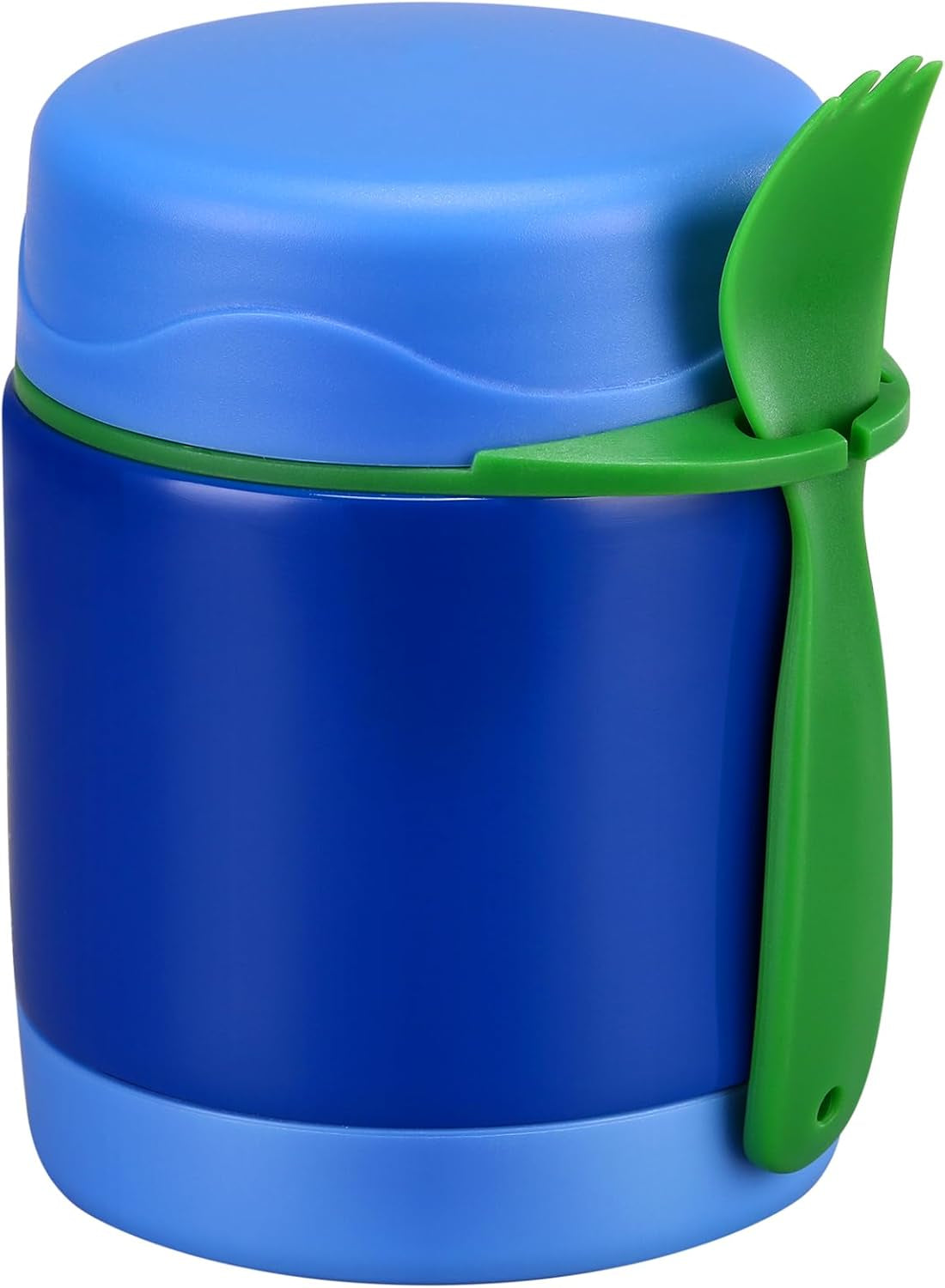 10Oz Soup Thermo for Hot Food Kids Insulated Food Jar,Thermo Hot Food Lunch Container, Width Mouth Stainless Steel Lunch Box for Kids with Spoon (Blue-Dinosaur)