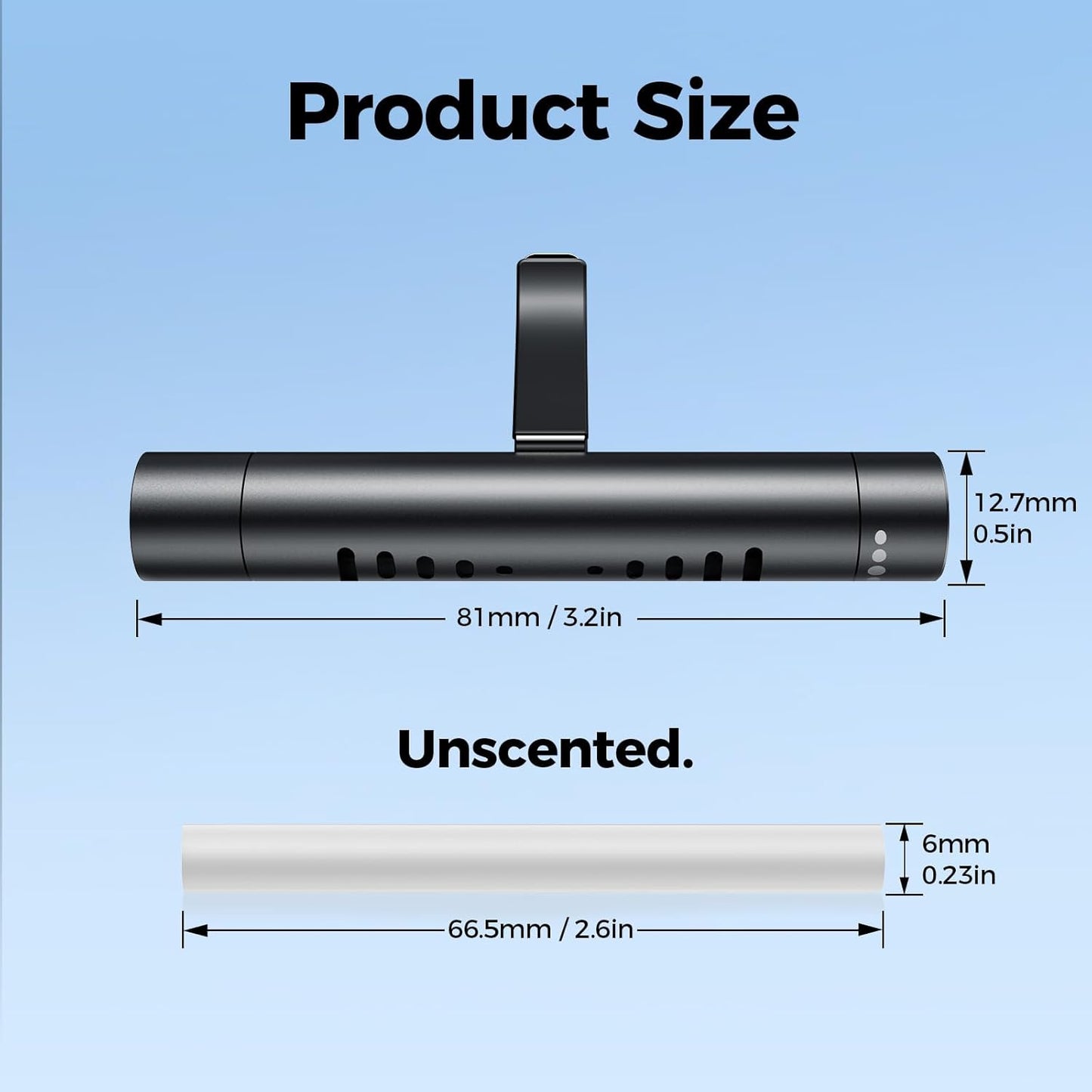 2Pcs Car Perfume Diffuser with 12 Odorless Refill Sticks,Essential Oil Car Diffuser Suitablefor:Car,Bathroom,Officescenario,Cloakroom,Bedrooms,Birthday(Black)