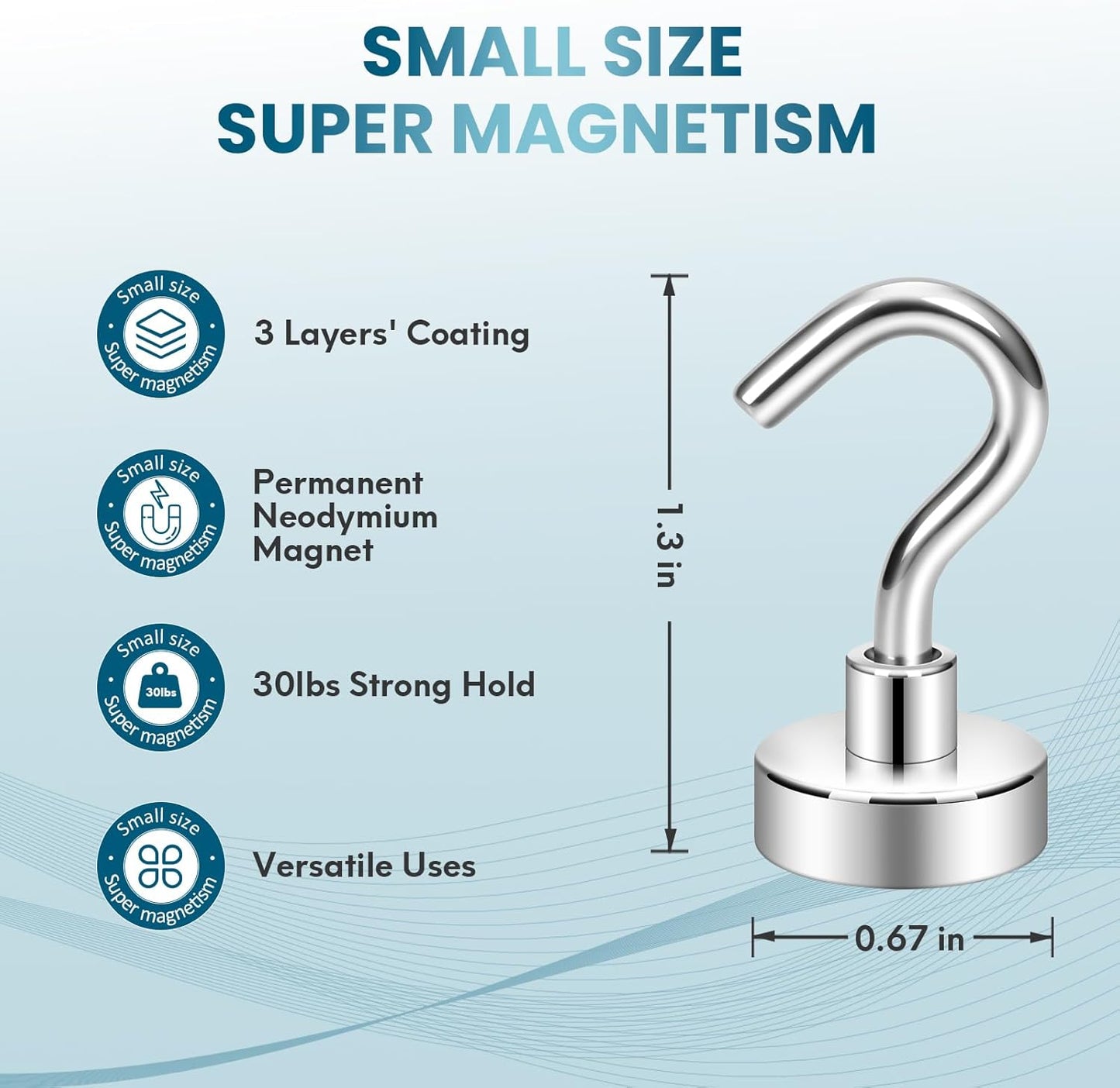 Magnetic Hooks, Cruise Ship Essentials, 30Lb+ Heavy Duty Magnetic Hooks for Cruise Cabins, Refrigerator, Grill, Hanging, and Travel | Extra Strong Must-Haves Magnet Hook
