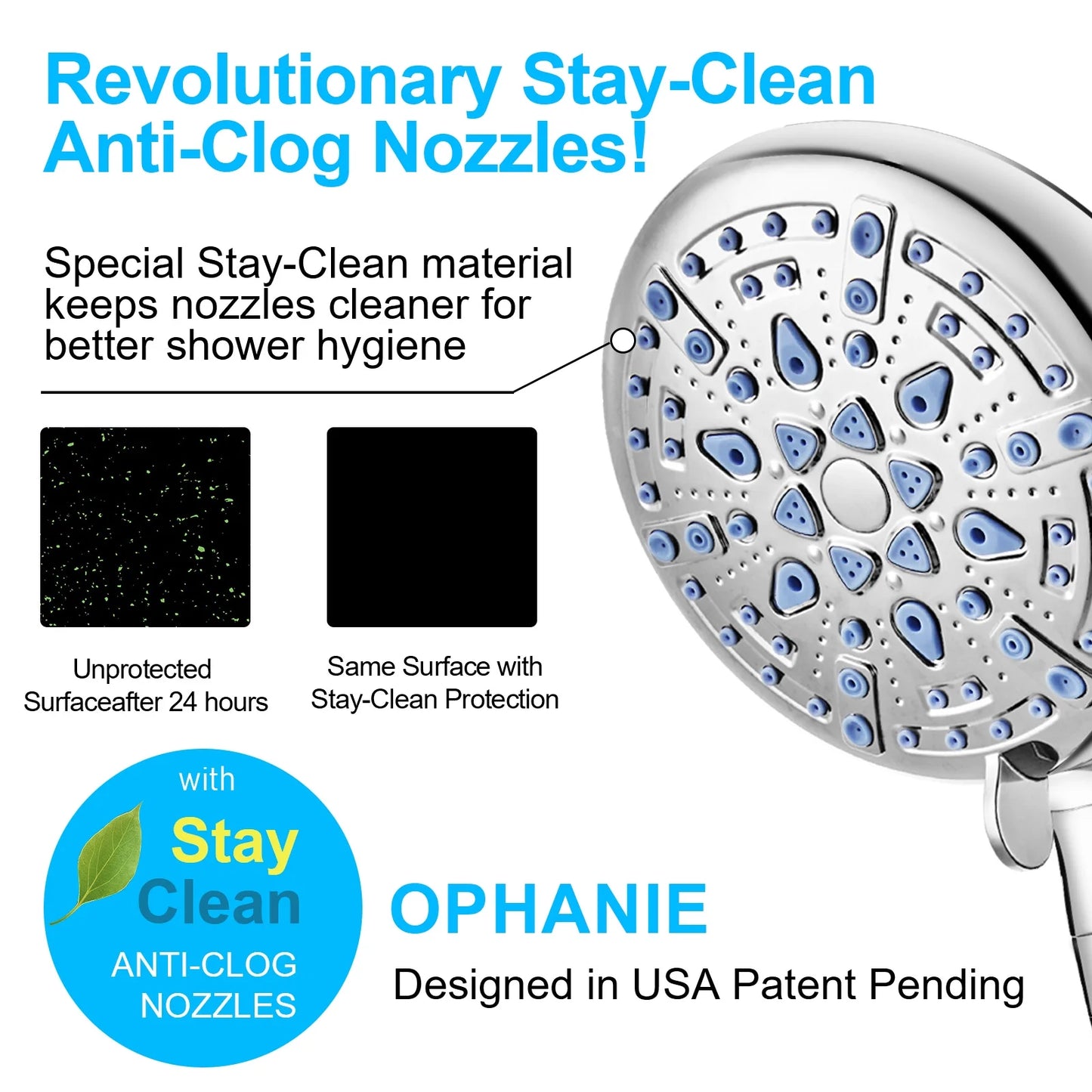9 Setting Handheld Shower Head,High Pressure Shower Head with Filter, Hard Water Softener with 70" Hose Extension Spray Nozzle Shower,Silver