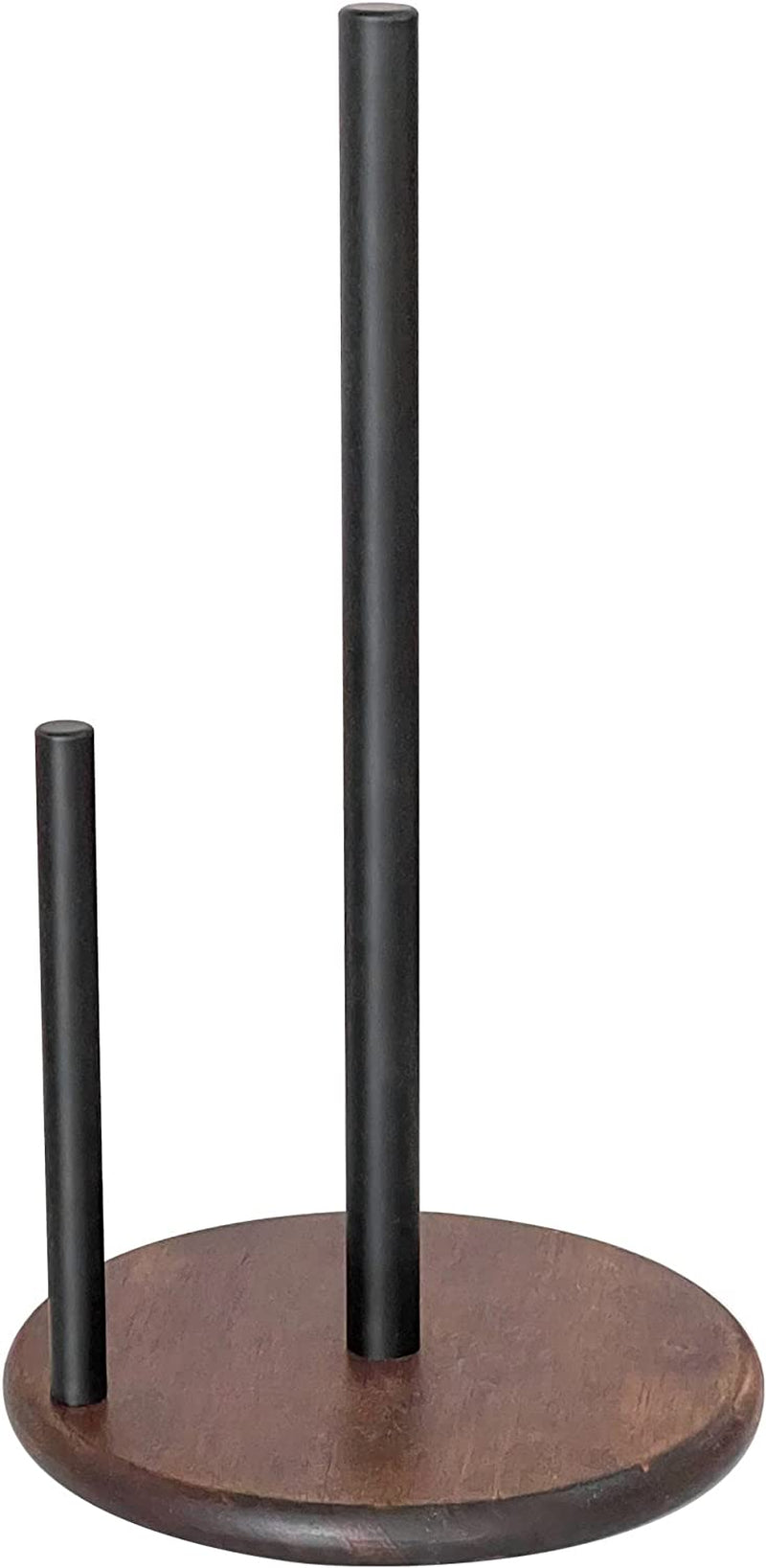 Paper Towel Holder Black, Premium Stainless Steel Kitchen Roll Dispenser, Countertop Roll Organizer with Weighted Base