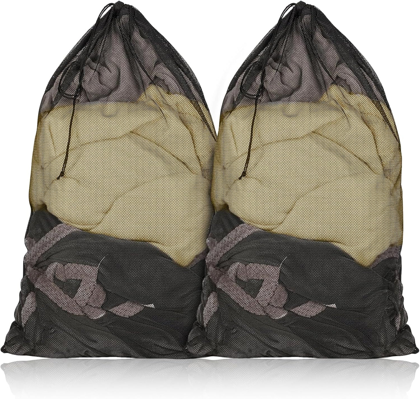 2 Pcs Mesh Laundry Bags, 24X35 Inches Large Mesh Laundry Bag with Drawstring, Large Laundry Drawstring Bag for Travel, Home, College and Apartment