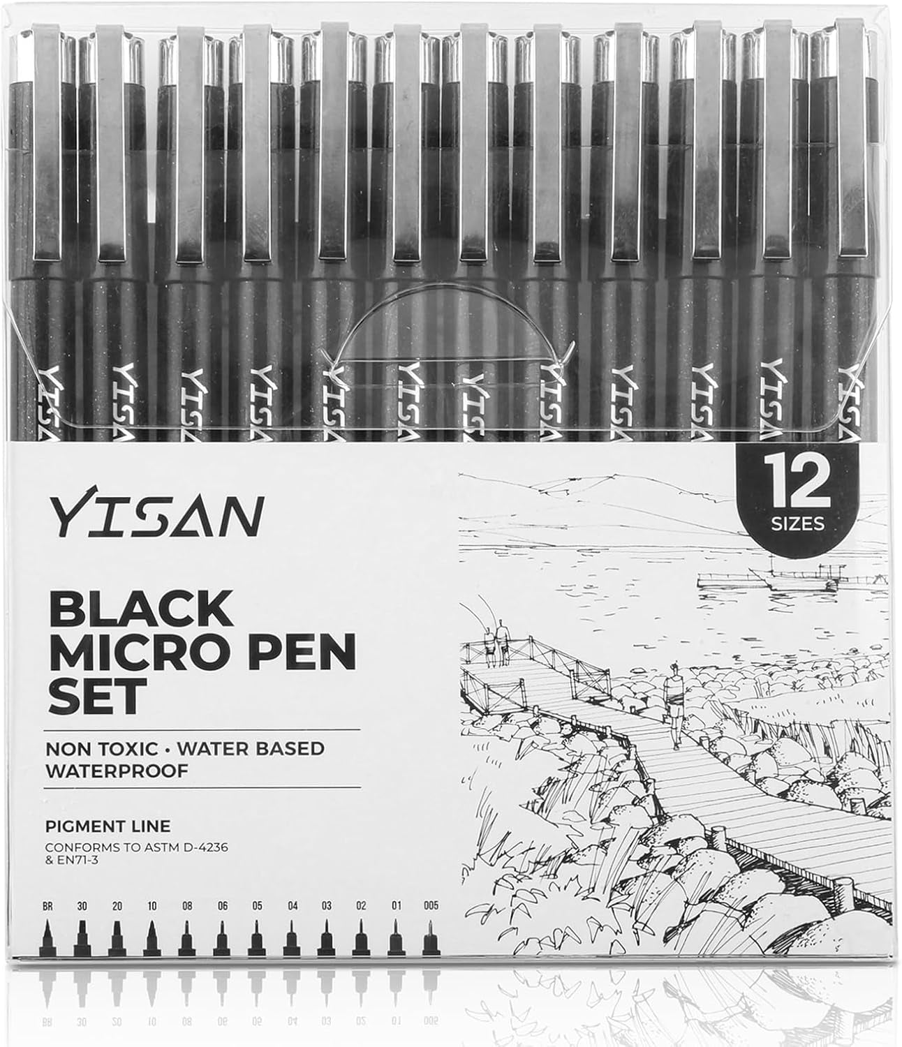 Micro Black Drawing Pens Art Fineliner Ink Pens,Manga Markers for Sketching Technical,70337