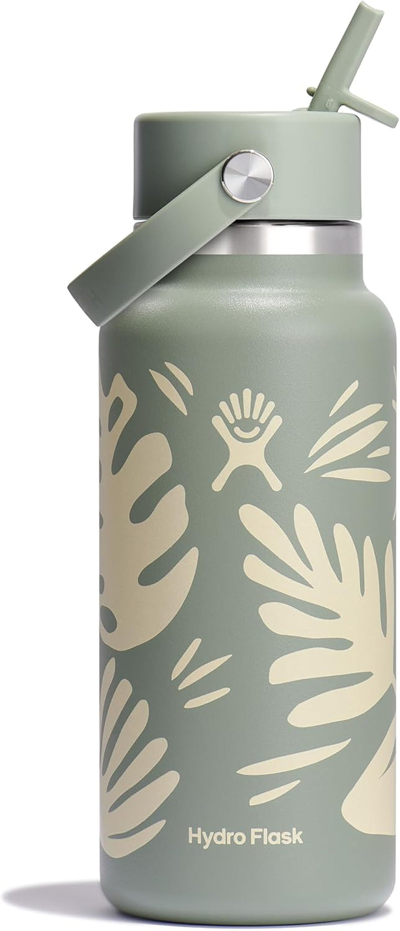 24 Oz Wide Flex Straw Cap Bottle - Insulated Stainless Steel - Wide Straw Lid, Non Spill, Leakproof in Tonal Birch