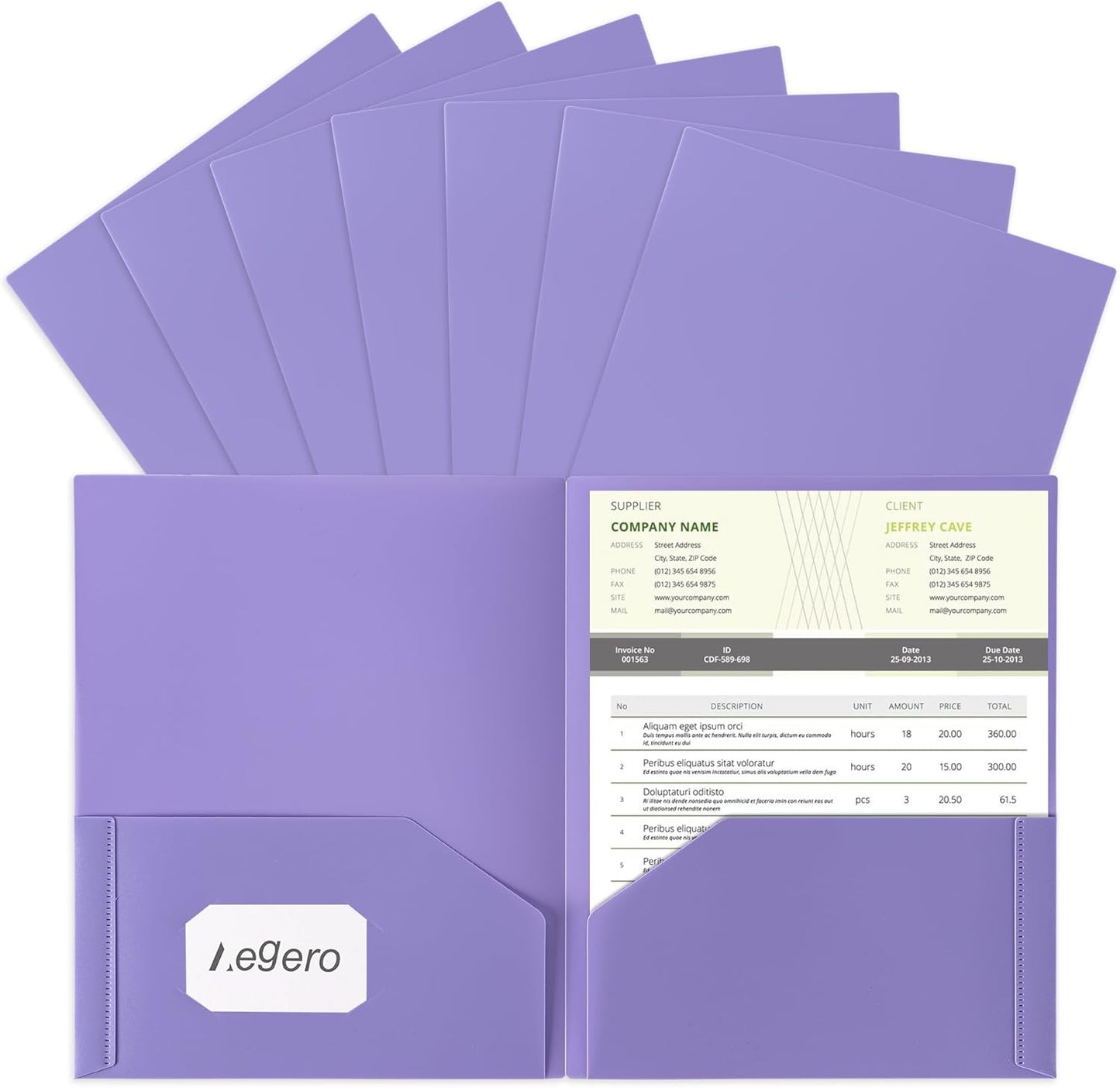 Multi-Colored Pocket Folders – 7 Pack Heavy Duty Plastic School & Office Folders
