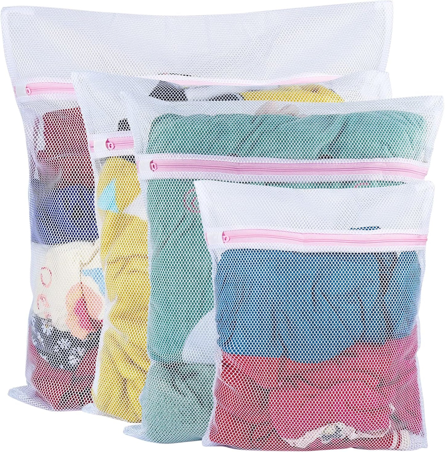 Shoe Washing Machine Bag, 2 Pack Honeycomb Mesh Laundry Bag with Zipper for Sneakers, Running Shoes, Sock, Bras, Delicates and Toys