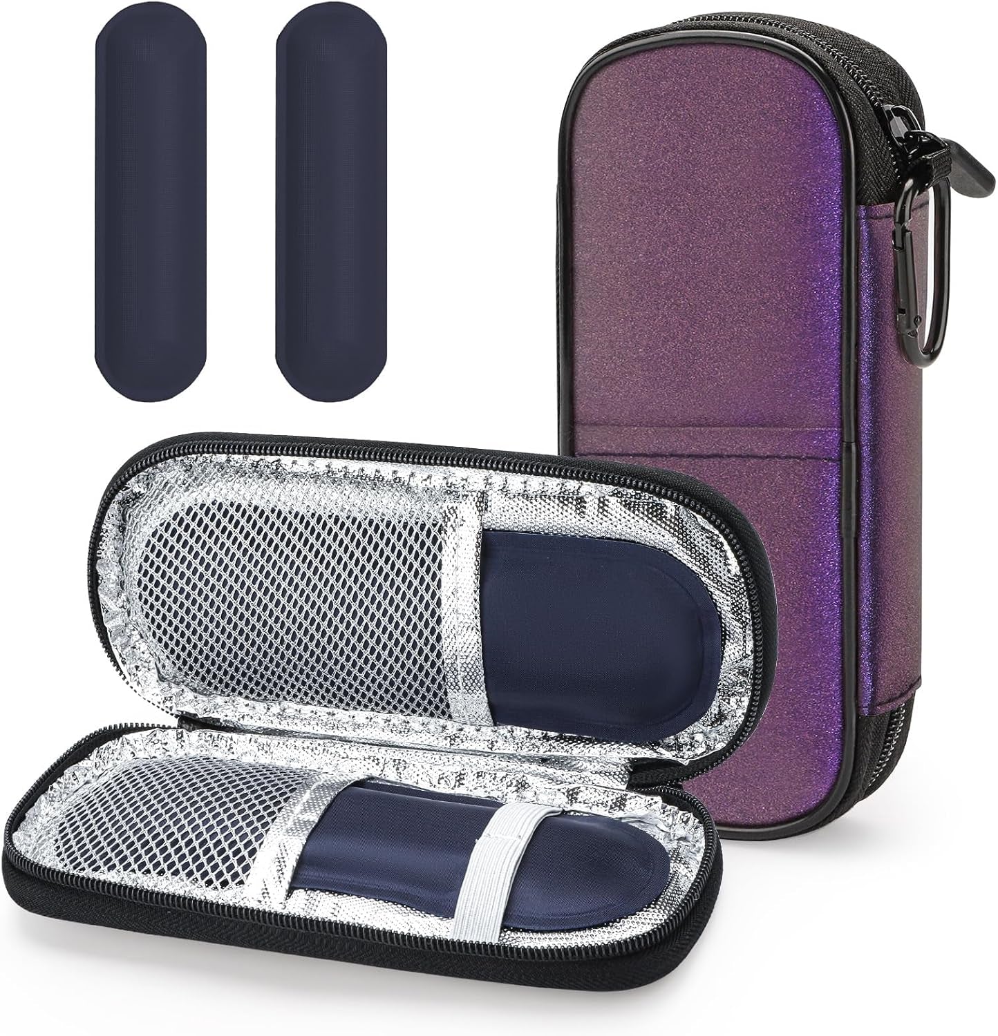 Insulin Cooler Travel Case with 2 Reusable Ice Packs for Insulin Pen Portable Medical Cooler Bag for Diabetes and Other Diabetic Supplies for the Daily Life and Trip