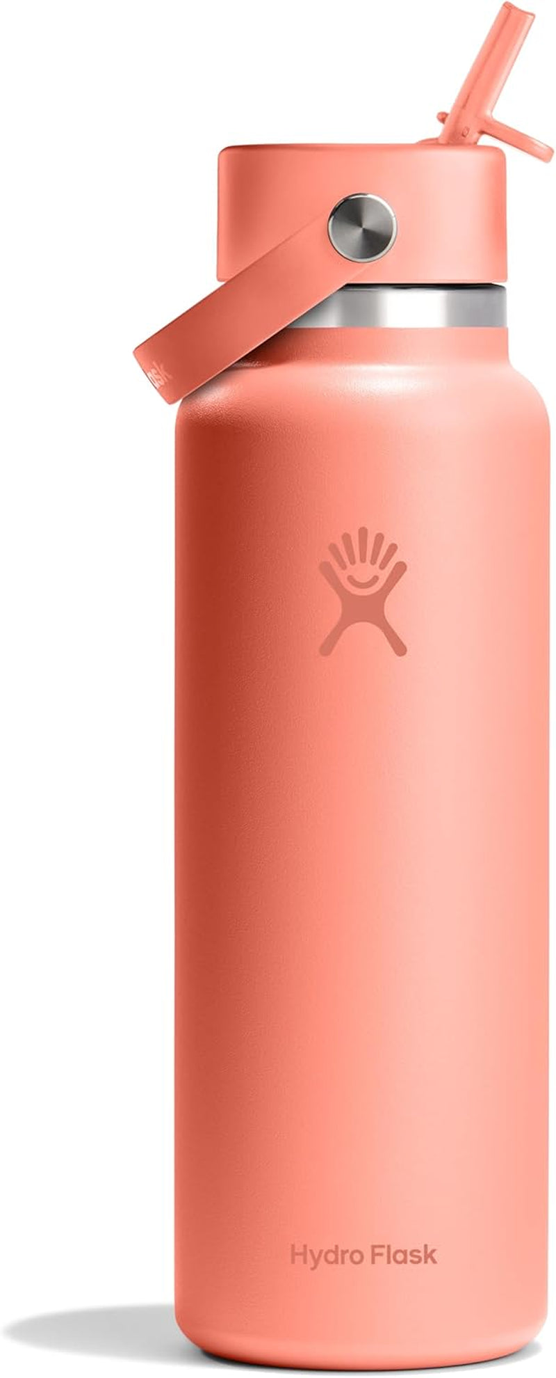 24 Oz Wide Flex Straw Cap Bottle - Insulated Stainless Steel - Wide Straw Lid, Non Spill, Leakproof in Tonal Birch