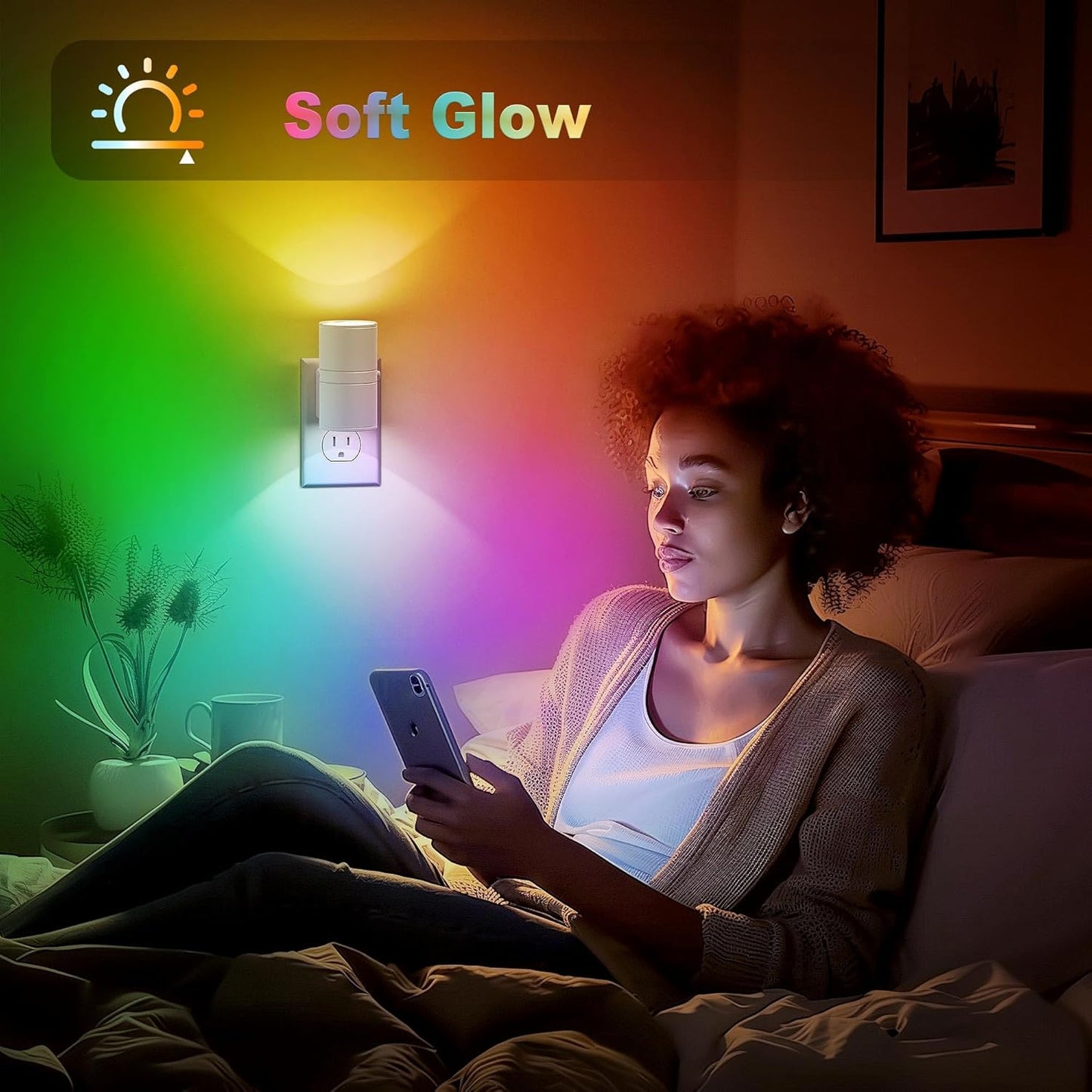 Color-Changing Plug-In Night Light with Auto Sensor