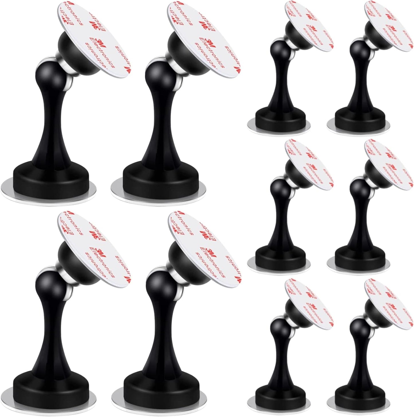 2 Pack Door Stops Self Adhesive Black Magnetic Door Stoppers No Drill Wall Floor Mount Stainless Steel Magnetic Door Catch Door Holders