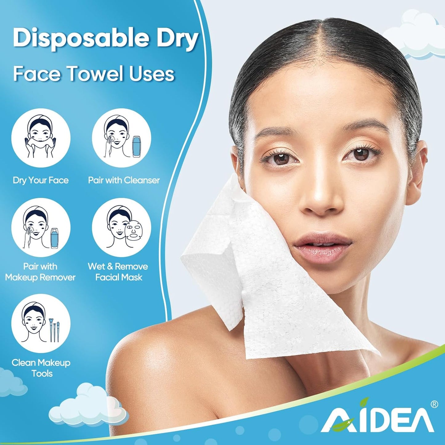 2 Pack Disposable Face Towels (50 Count each) – Soft & Long-Lasting