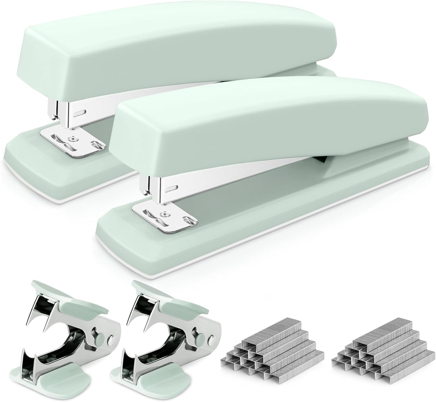 Desktop Office Stapler - 25 Sheet Capacity, Includes 1000 Staples, Staple Remover, Green