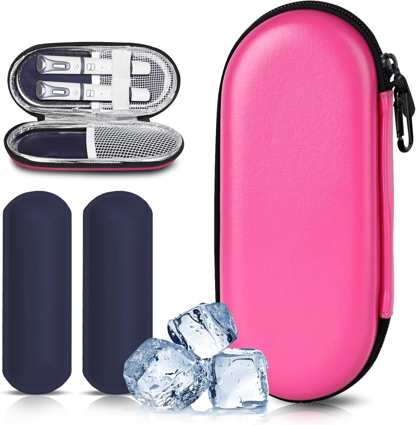 Insulin Cooler Travel Case with 2 Reusable Ice Packs for Insulin Pen Portable Medical Cooler Bag for Diabetes and Other Diabetic Supplies for the Daily Life and Trip