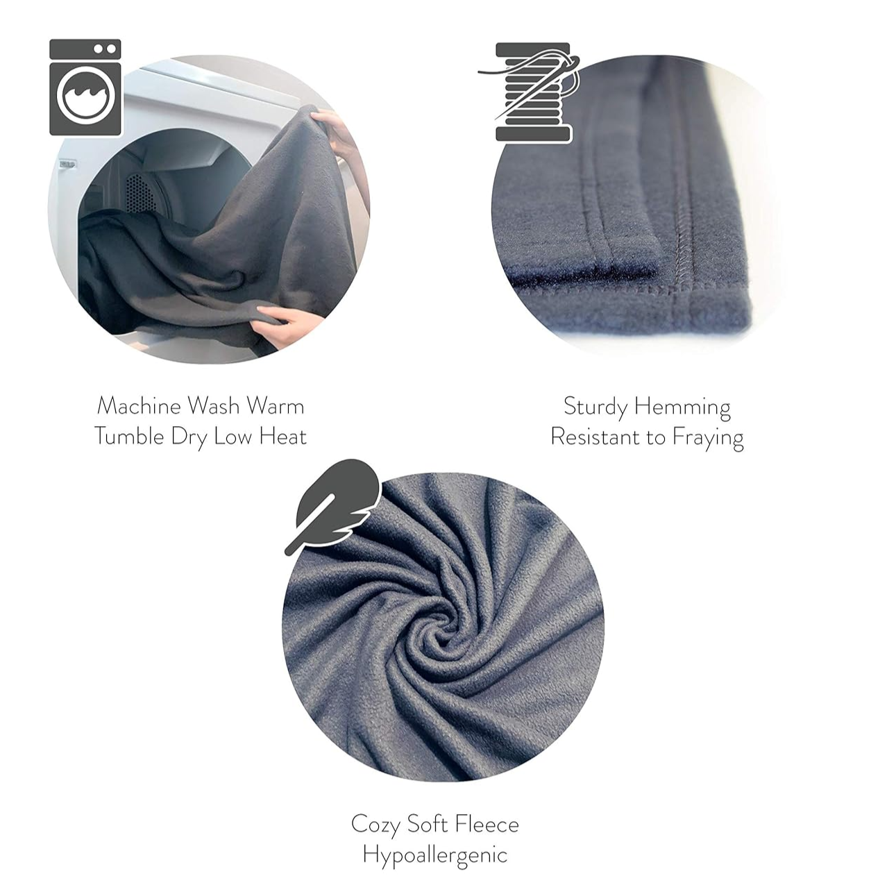 Cozy-Soft Microfleece Travel Blanket, 50X60 Inch, Lightweight, Compact, Perfect for Airplane and Car, Charcoal