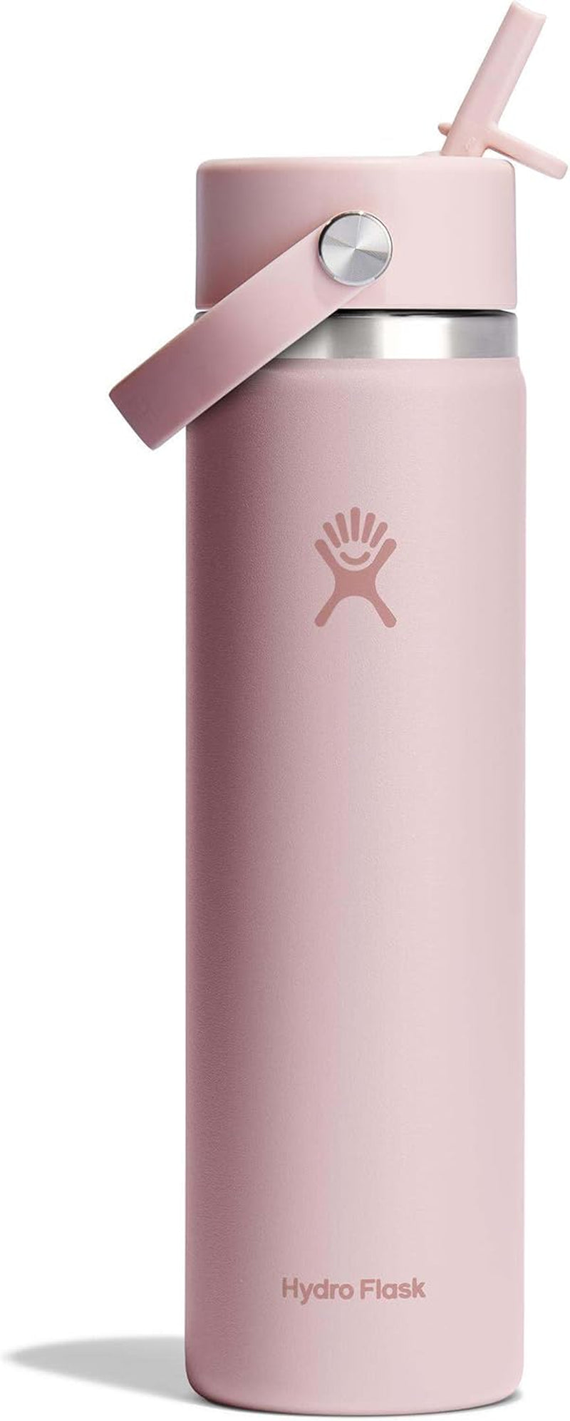 24 Oz Wide Flex Straw Cap Bottle - Insulated Stainless Steel - Wide Straw Lid, Non Spill, Leakproof in Tonal Birch