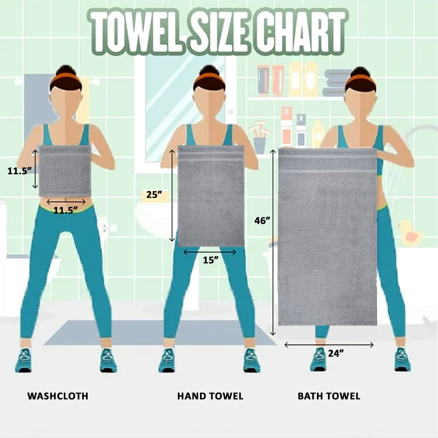 10 Piece Towel Set with Upgraded Softness & Durability, Grey