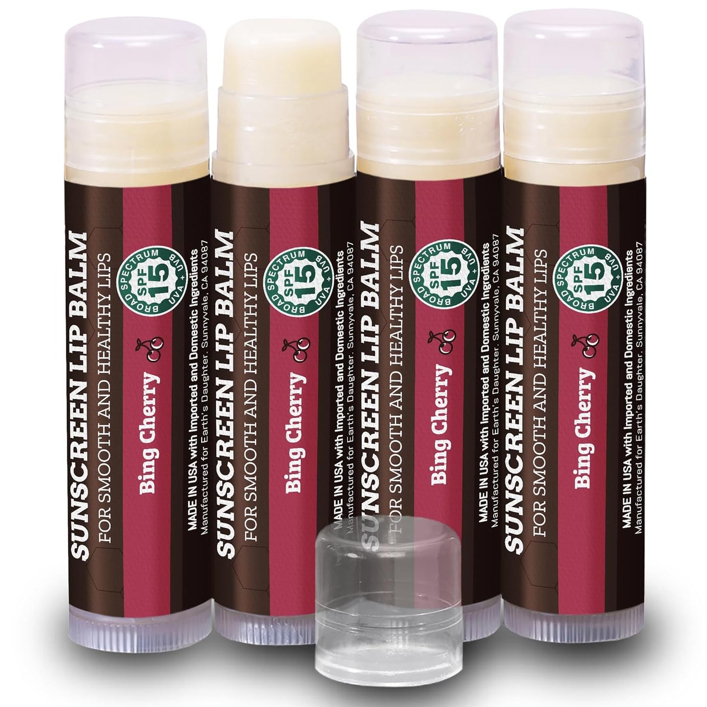 USDA Organic Lip Balm 6-Pack - Fruit Flavors, Beeswax, Coconut Oil, Vitamin E - Best Lip Repair Chapstick for Dry Cracked Lips - Moisturizing Lip Care