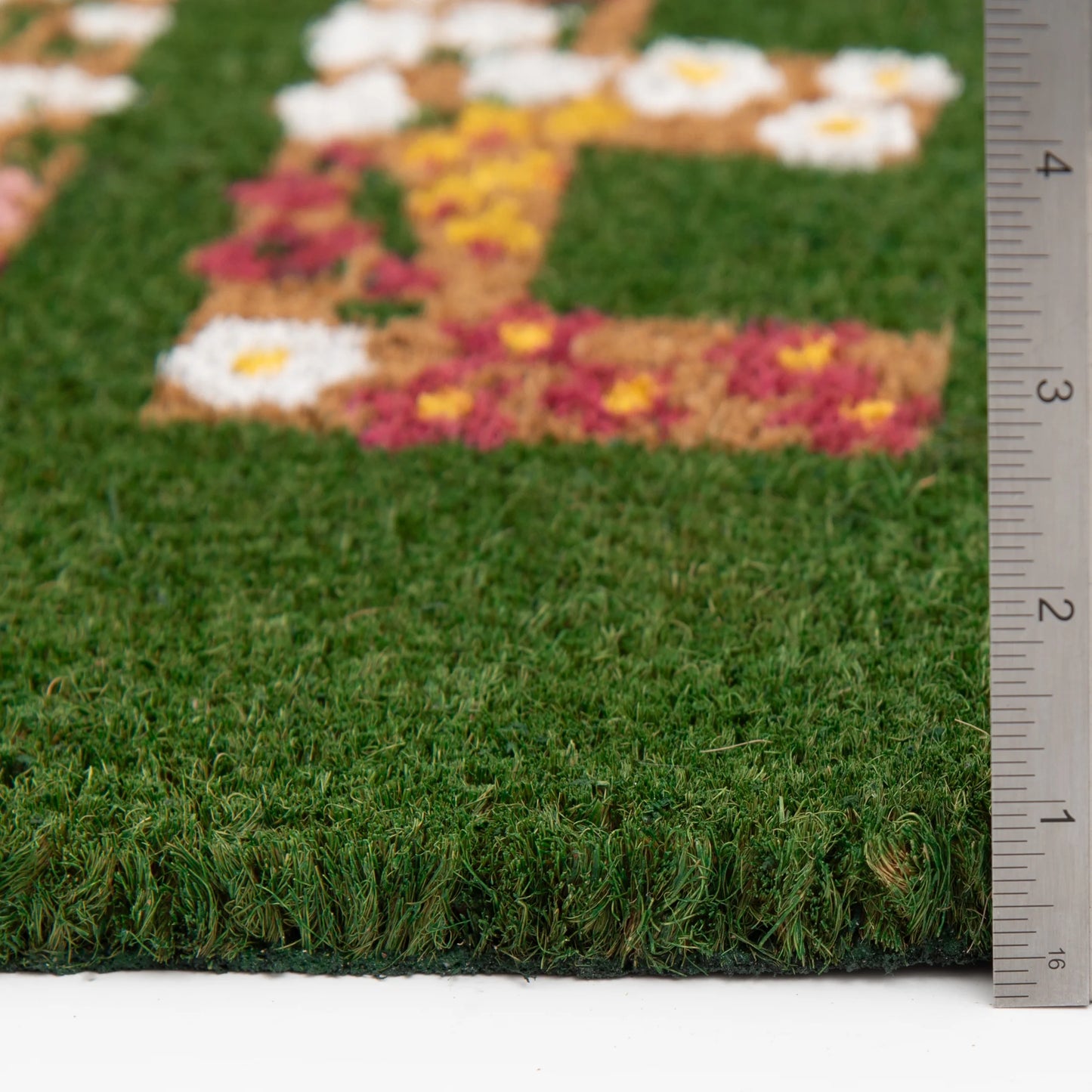Hello Flower Garden Outdoor Coir Doormat, 18"X30"