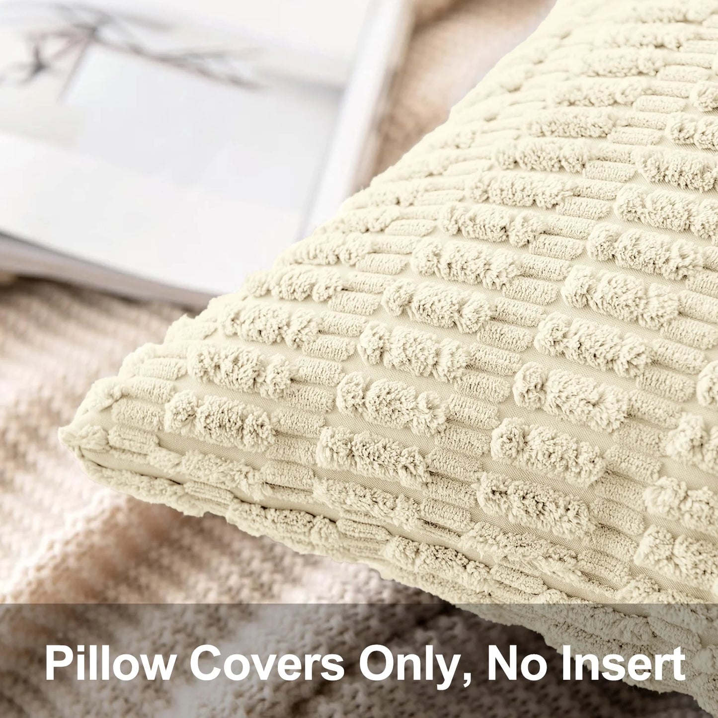, Throw Pillow Covers (Set of 2), Ivory