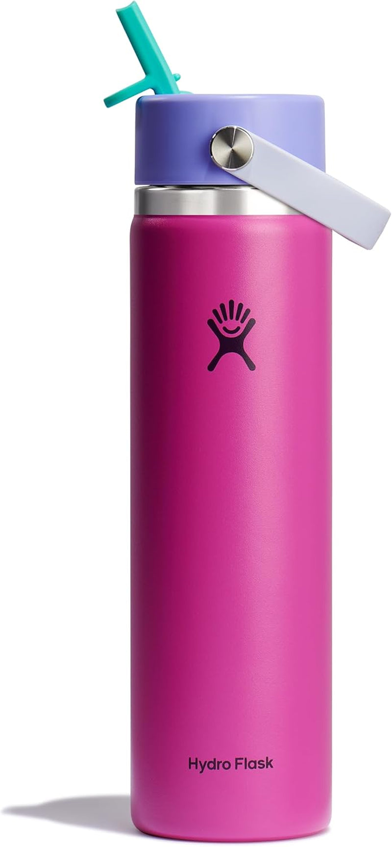 24 Oz Wide Flex Straw Cap Bottle - Insulated Stainless Steel - Wide Straw Lid, Non Spill, Leakproof in Tonal Birch