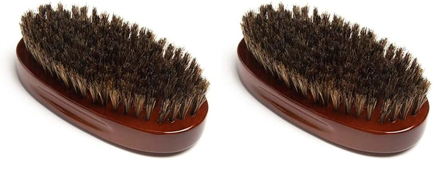 Premium 100% Boar Bristle 2-Sided Club Brush for Men and Barbers, Medium and Firm Bristles for Thick Coarse Hair, Detangling, Smoothing