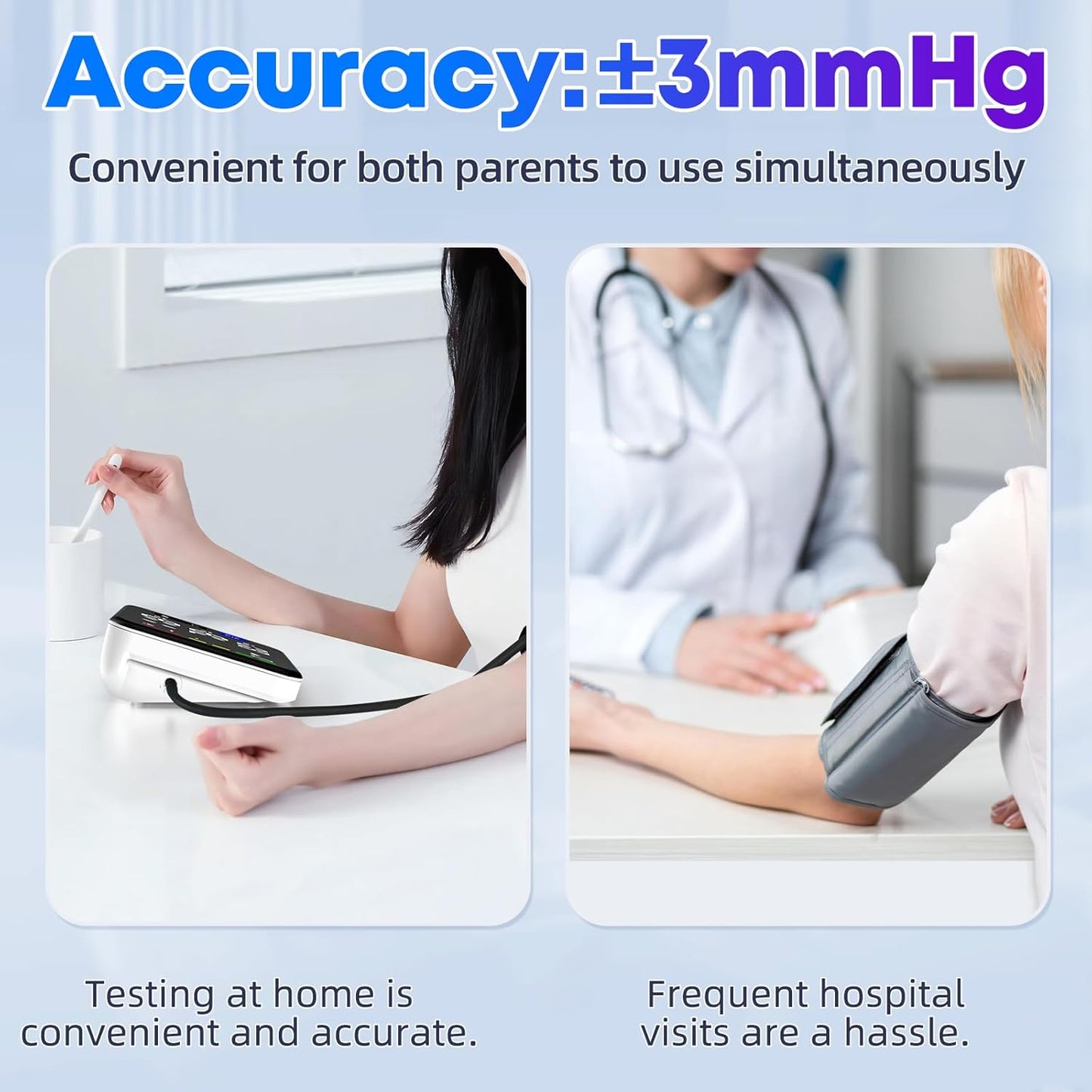 Blood Pressure Monitor Upper Arm Blood Pressure Monitors for Home Use Large Screen Rechargeable Bp Machine with 8.7"-16.5" Bp Cuff, 2X120 Memory, Voice Broadcast Bp Monitor(Black)