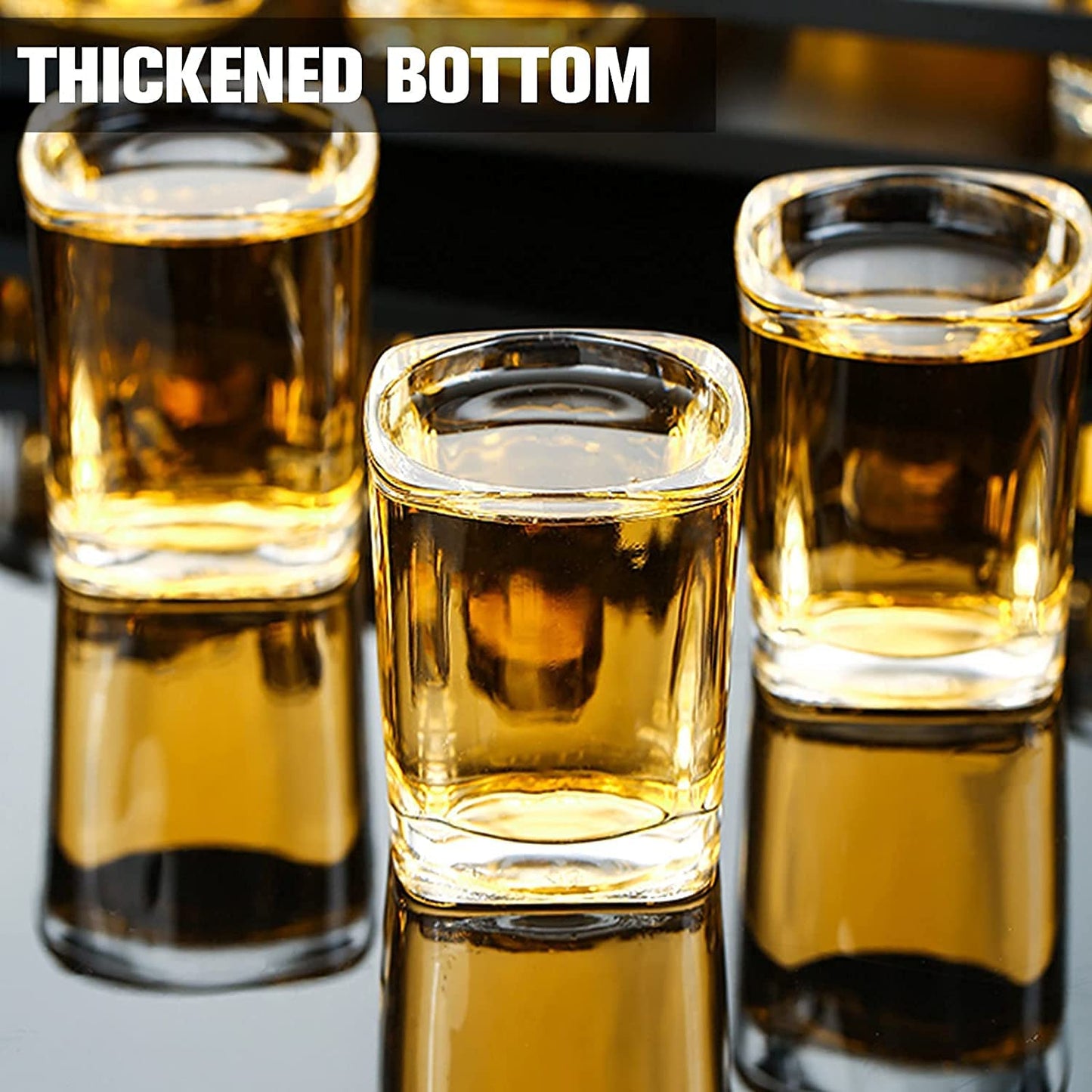 30 Pack Heavy Base Shot Glasses Bulk, 2.2 Oz Square Shot Glass Set, Clear Espresso Shot Glass, Small Whiskey Shot Glasses for Vodka, Whiskey, Tequila, Espressos, Spirits & Liquors