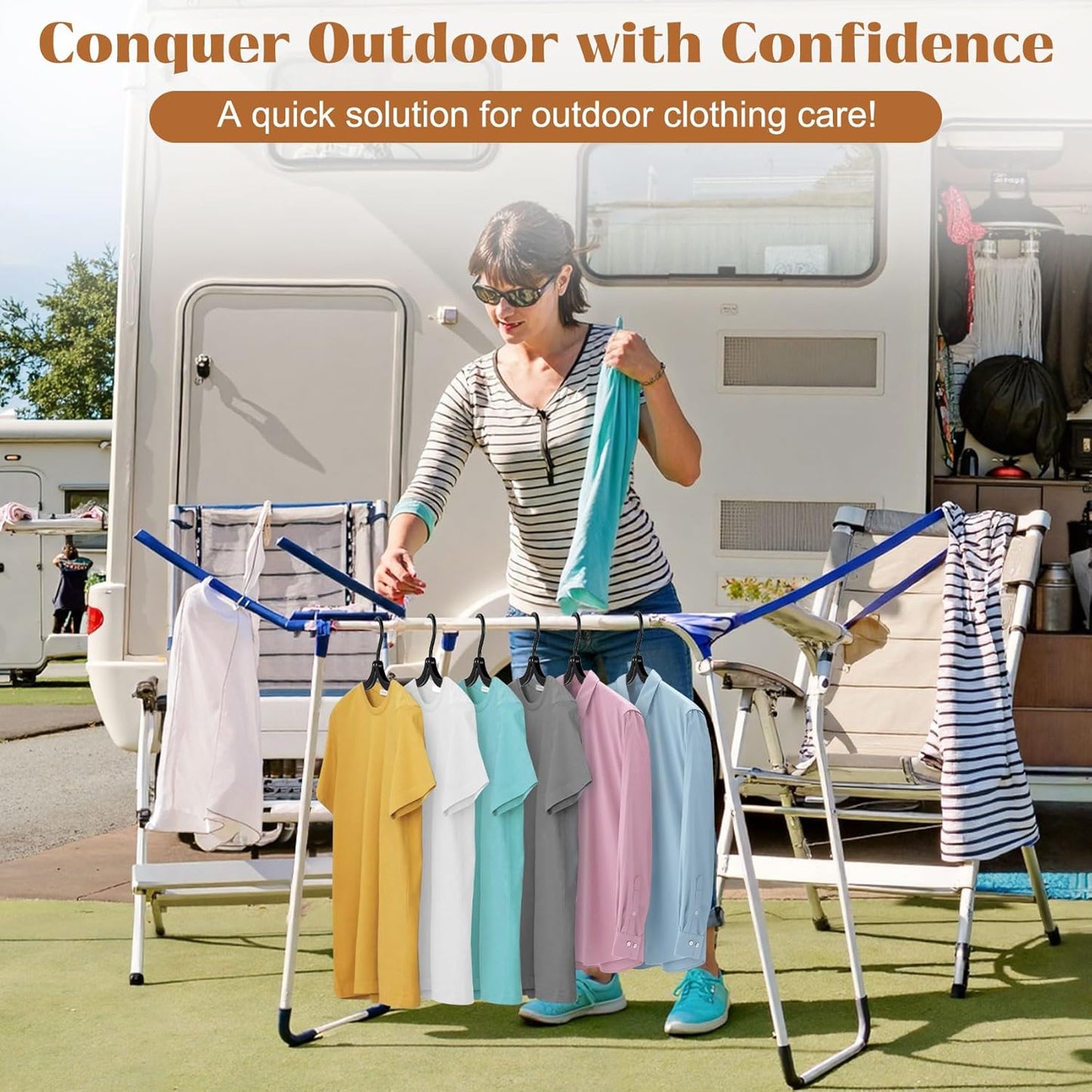 16-Pack Foldable Travel Hangers – Adjustable Portable Clothes Hangers