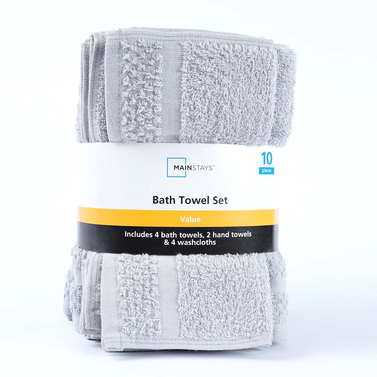 10 Piece Towel Set with Upgraded Softness & Durability, Grey