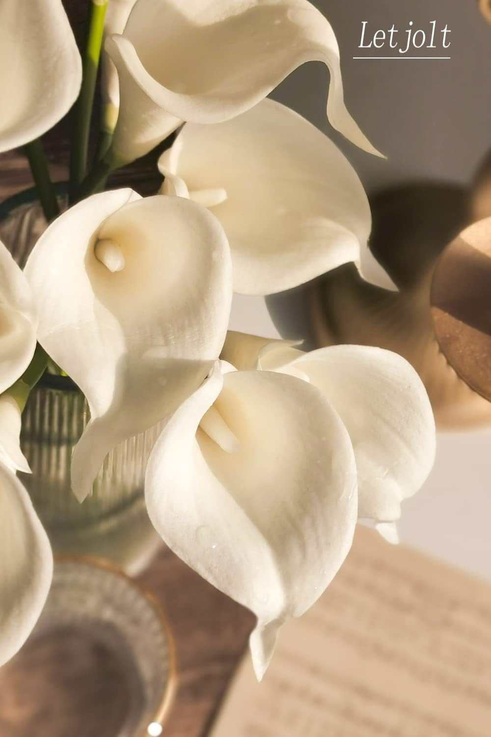 White Calla Lily 12Pcs Artificial Flowers Bouquet for Wedding Bride Shower Blessing Gift Home Decoration Faux Calla Lilies Flower, White