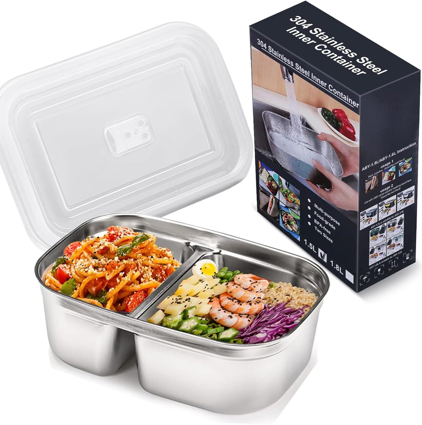 Electric Lunch Box 80W Food Heater for Adults, 12/24/110 V Portable Food Warmer for Travel & Work, 1.5L Food Warmers, Loncheras Para Hombres De Trabajo (Green)