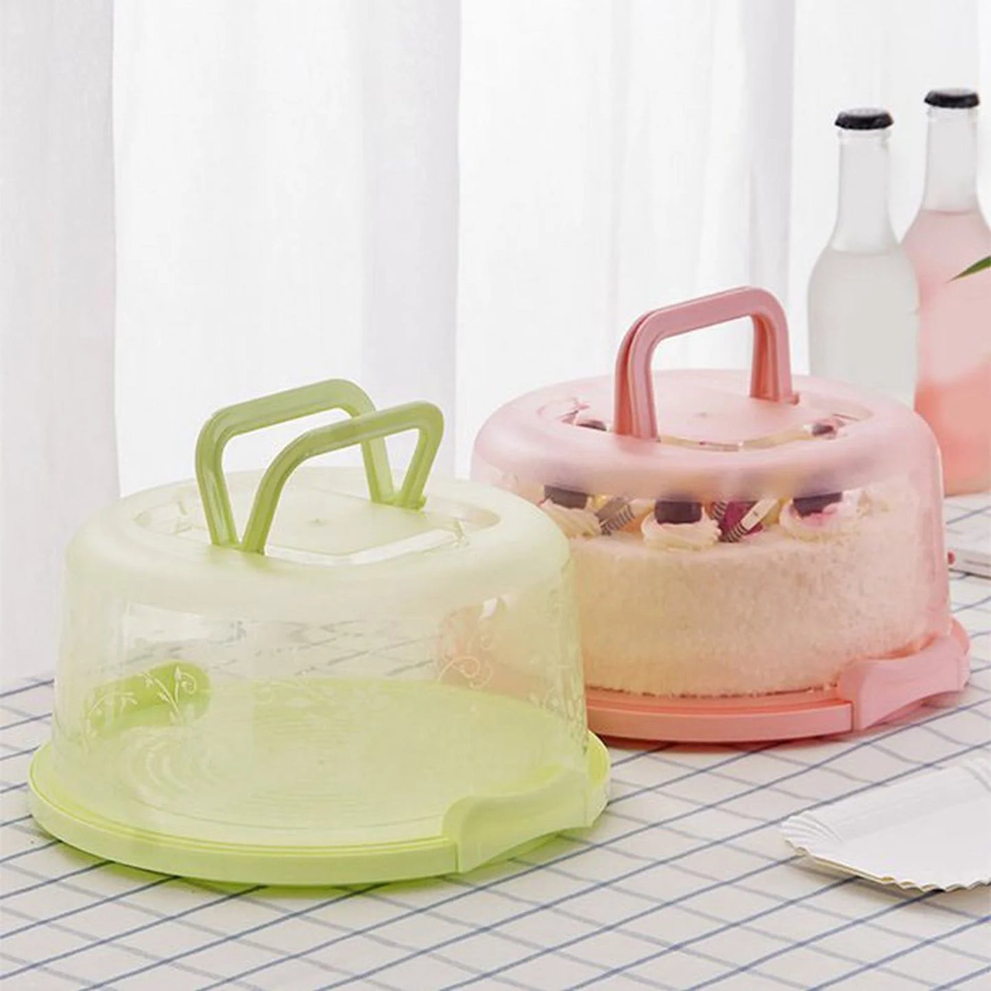 Bakeware Sets, round Cake Storage Box with Handle and Inner Tray, 1*Cake Box Clearance!