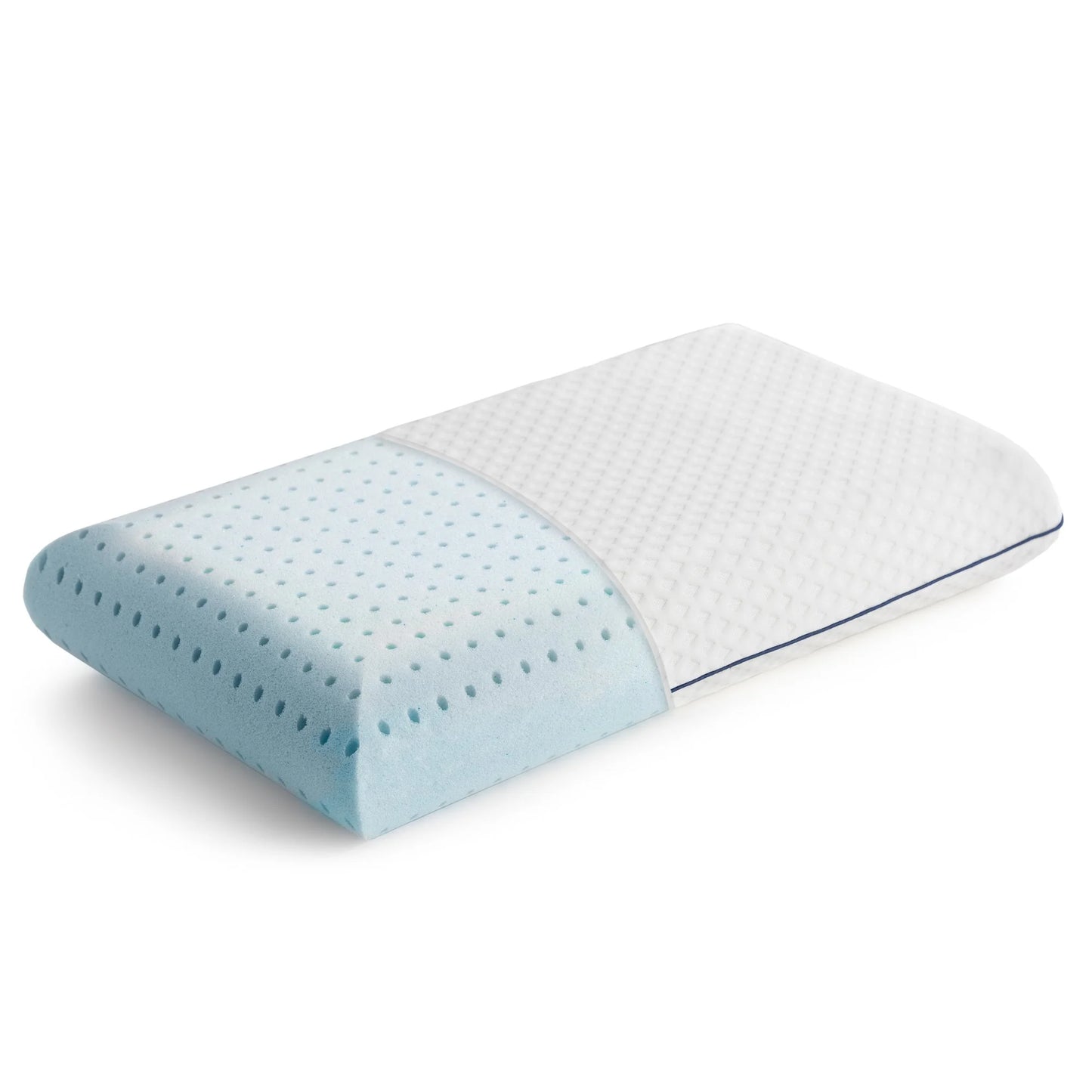 Medium Feel Standard Size Ventilated Gel Memory Foam Bed Pillow with Washable Cover and Temperature Regulating Infusion