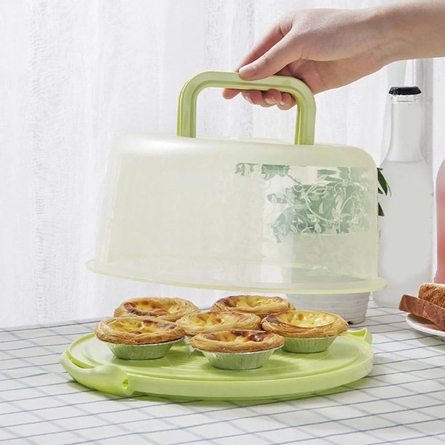 Bakeware Sets, round Cake Storage Box with Handle and Inner Tray, 1*Cake Box Clearance!