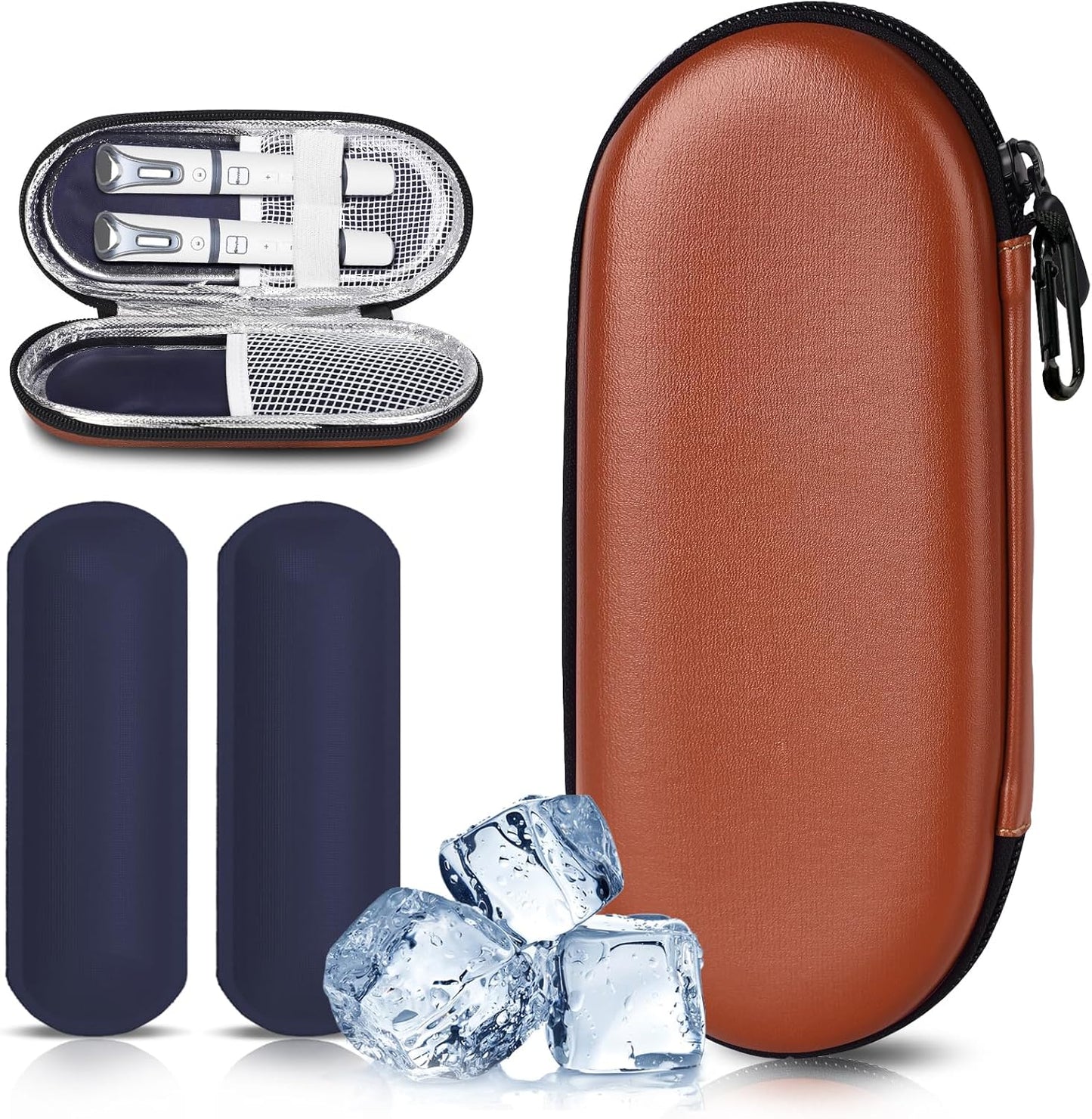 Insulin Cooler Travel Case with 2 Reusable Ice Packs for Insulin Pen Portable Medical Cooler Bag for Diabetes and Other Diabetic Supplies for the Daily Life and Trip