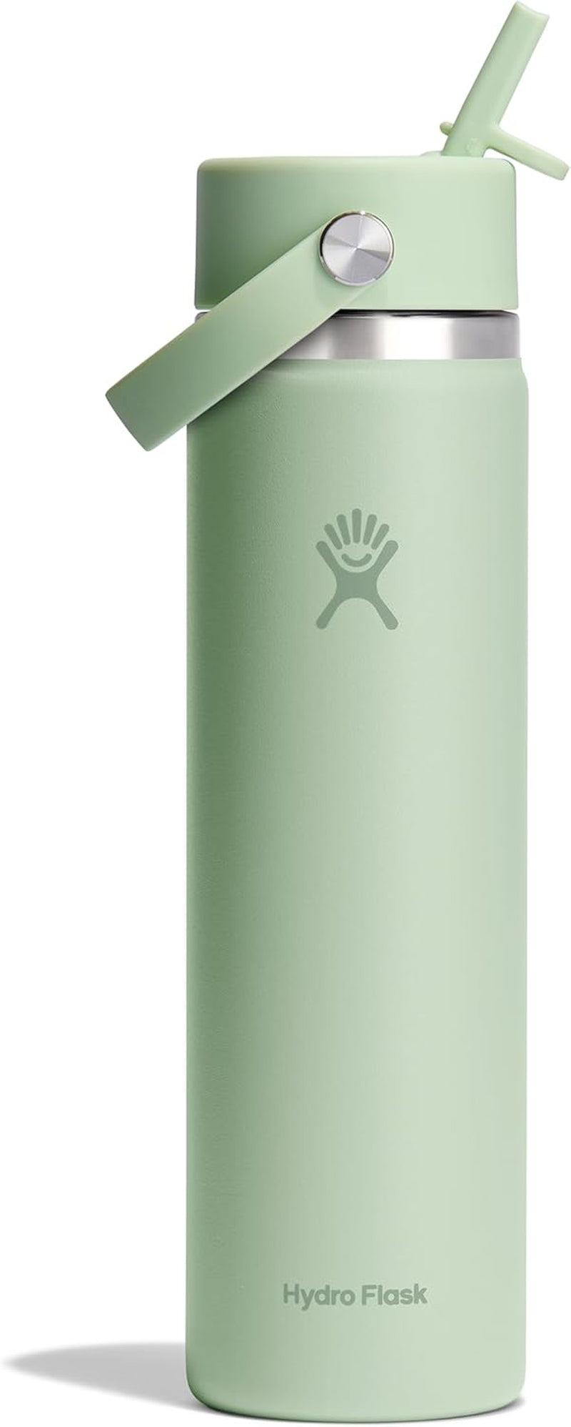24 Oz Wide Flex Straw Cap Bottle - Insulated Stainless Steel - Wide Straw Lid, Non Spill, Leakproof in Tonal Birch