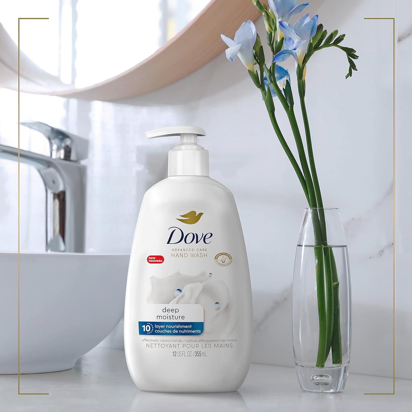 Advanced Care Hand Wash Deep Moisture 4 Count for Soft, Smooth Skin, More Moisturizers than the Leading Ordinary Hand Soap, 12 Oz
